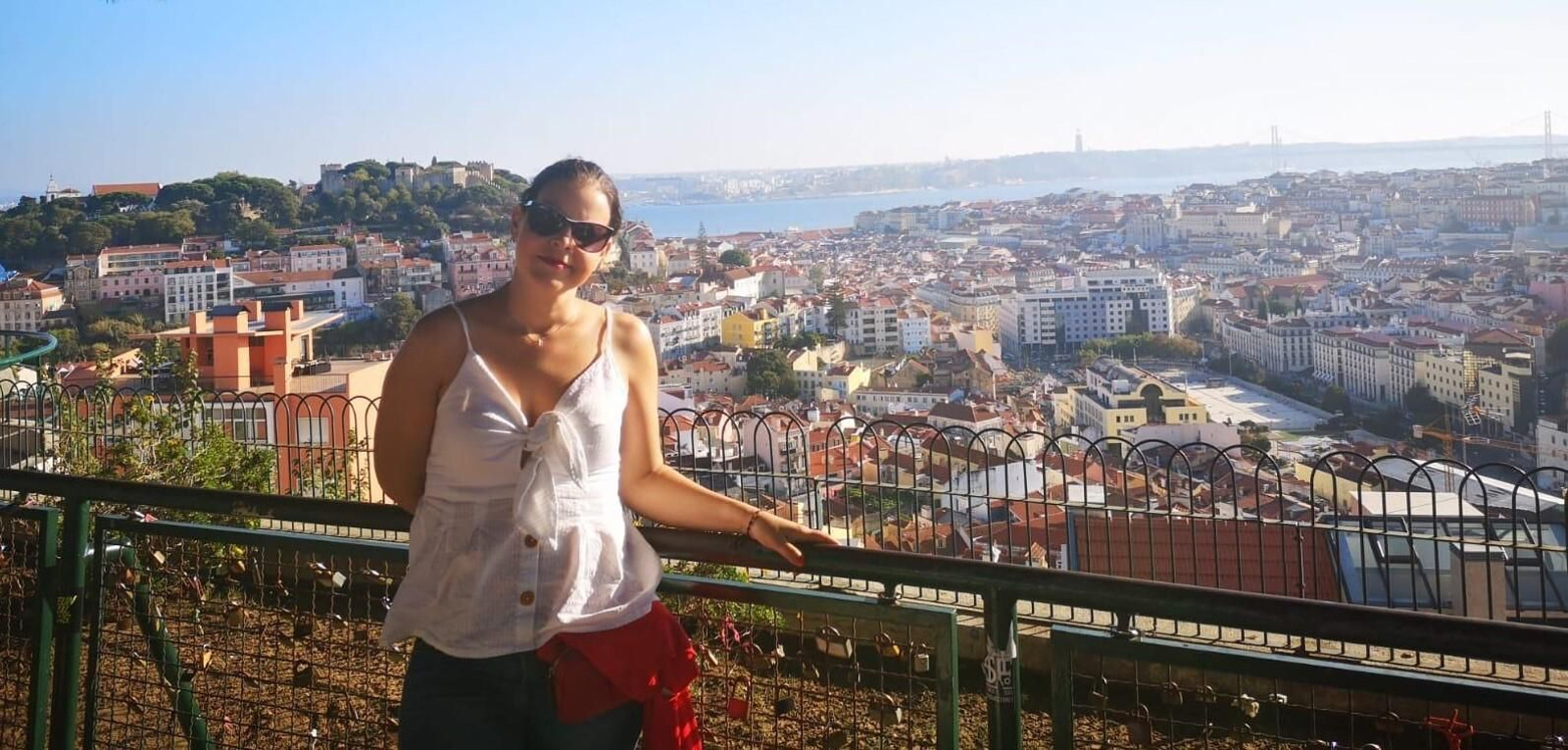 Paloma Bautista, durante un viaje.