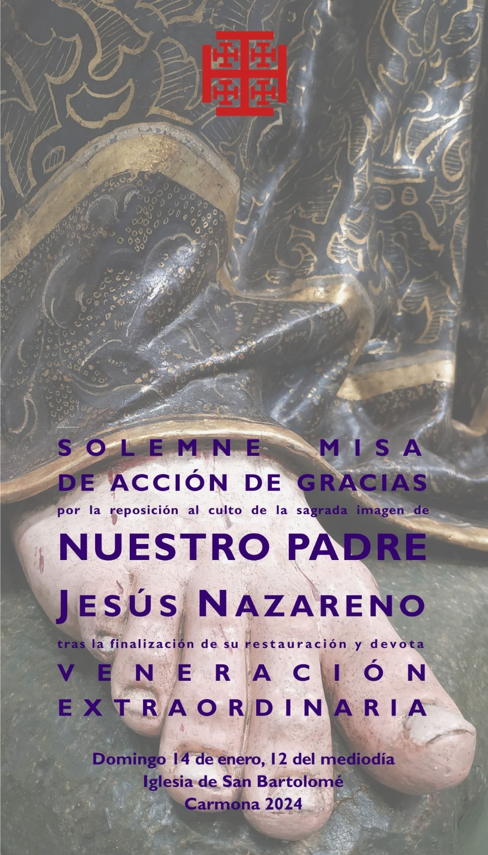Cartel anunciador de la reposición al culto de la imagen