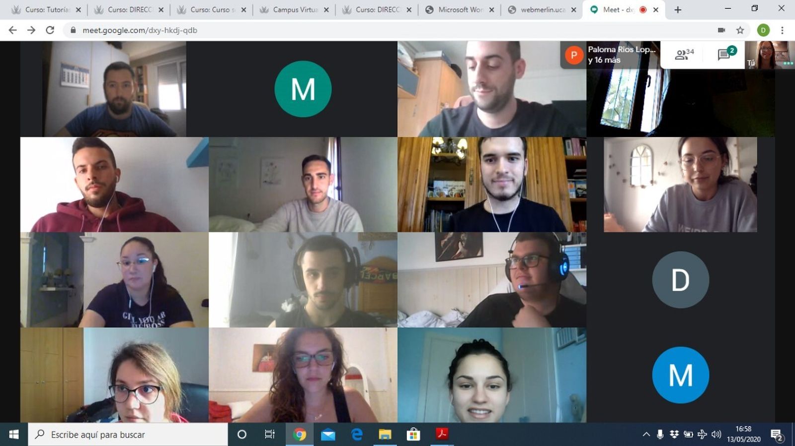 Una de las teleconferencias del alumnado del campus algecireño.