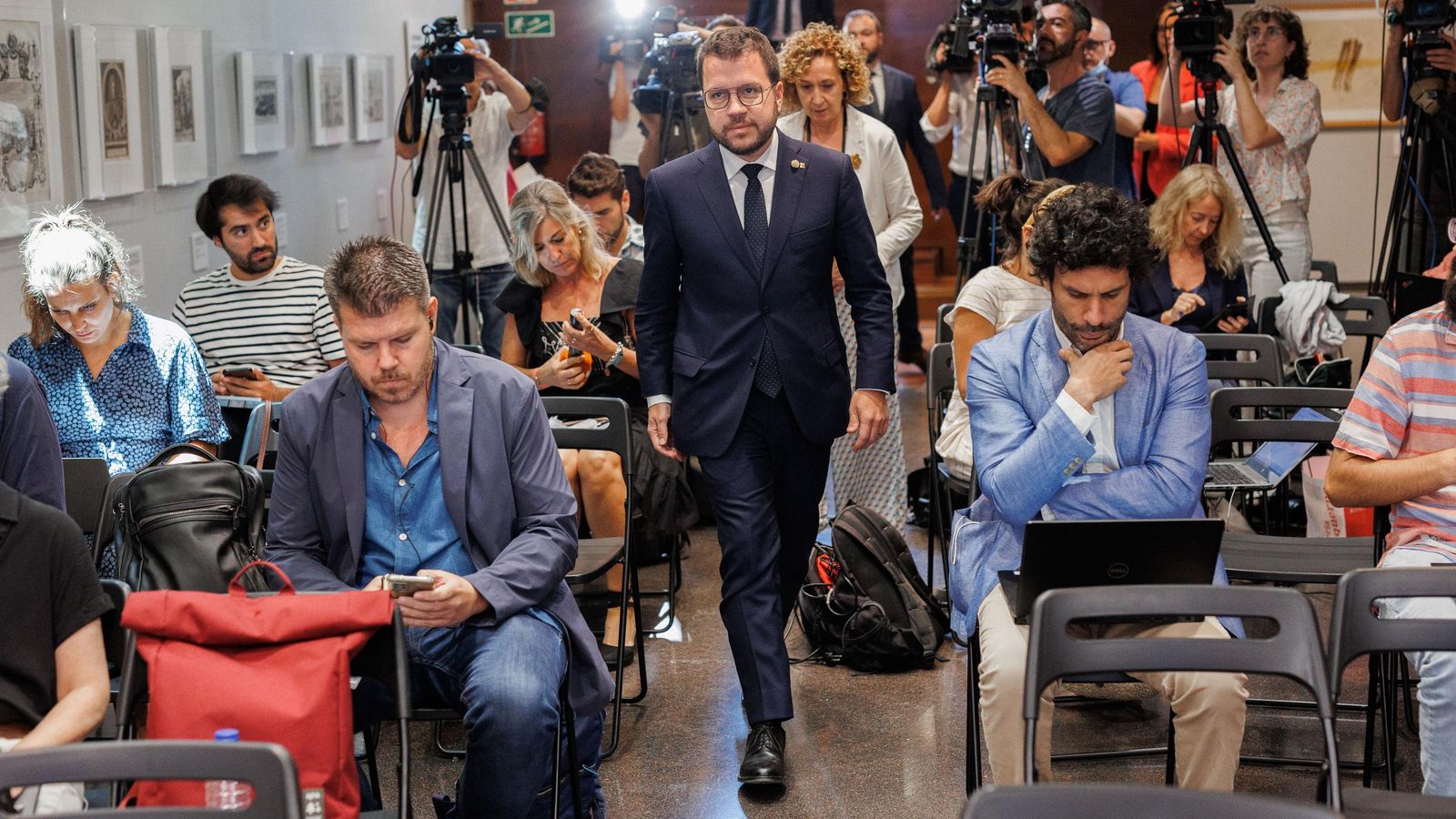 Pere Aragonès, a su llegada a la delegación de la Generalitat en Madrid