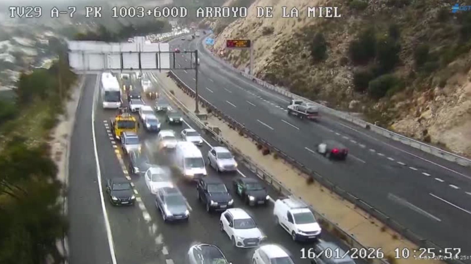 Retenciones en la A7 a la altura de Torremolinos