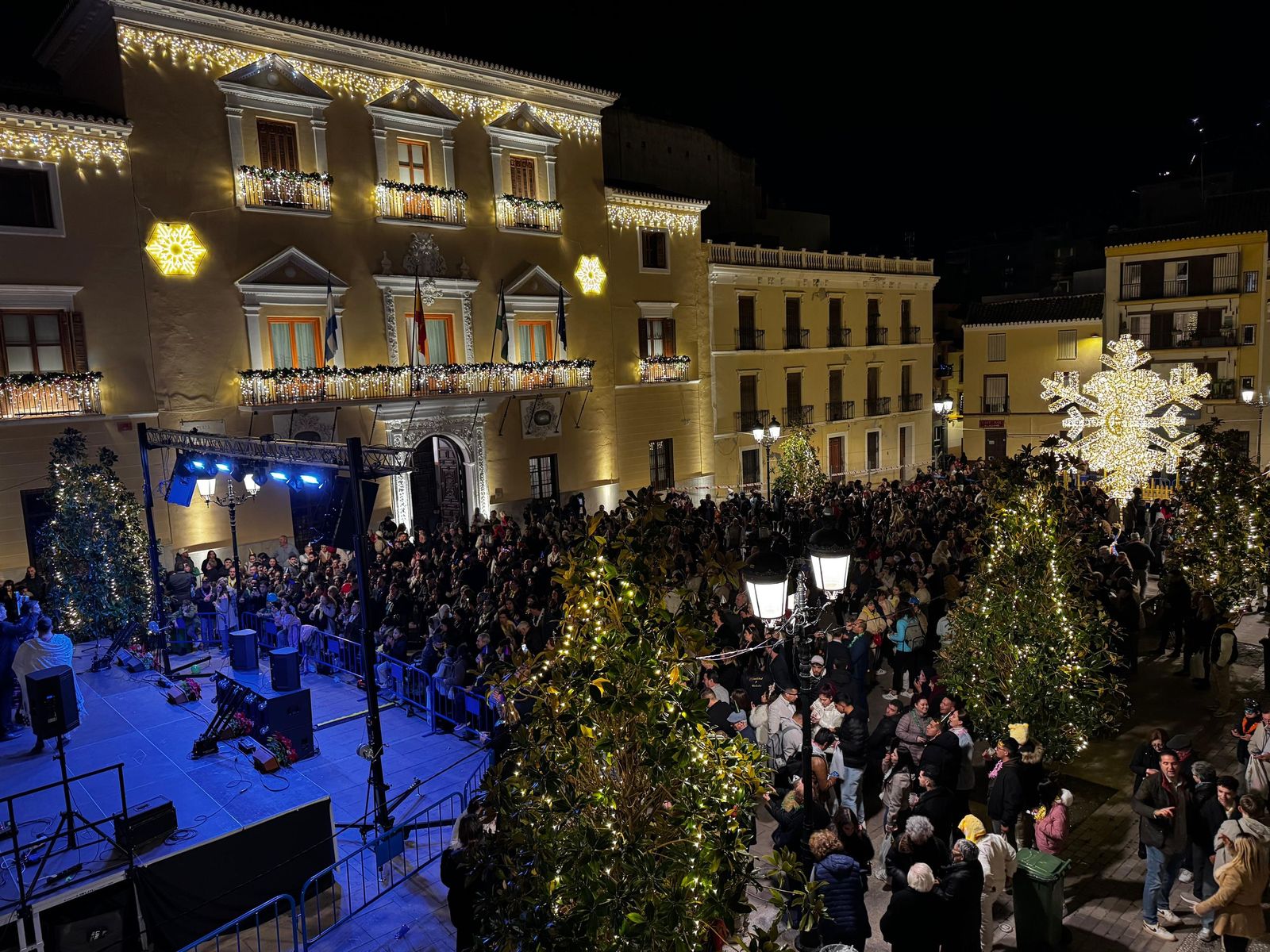 Vista de la Plaza de España el día de Nochevieja