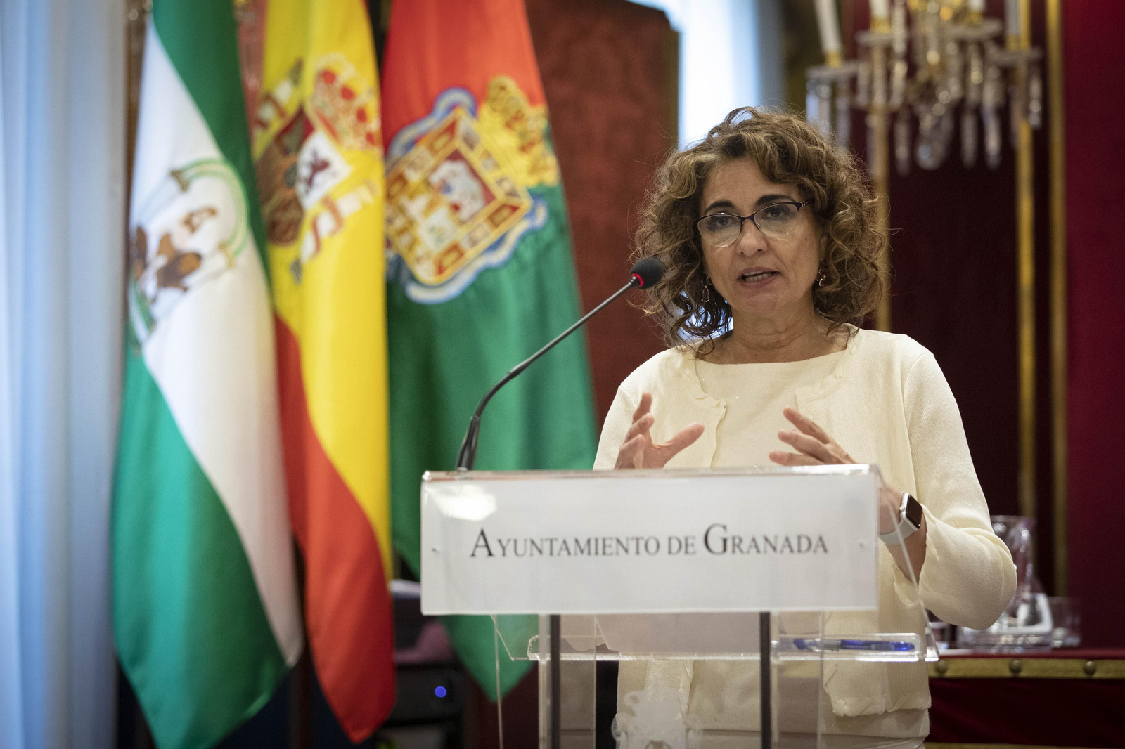 María Jesús Montero, en el Ayuntamiento de Granada.