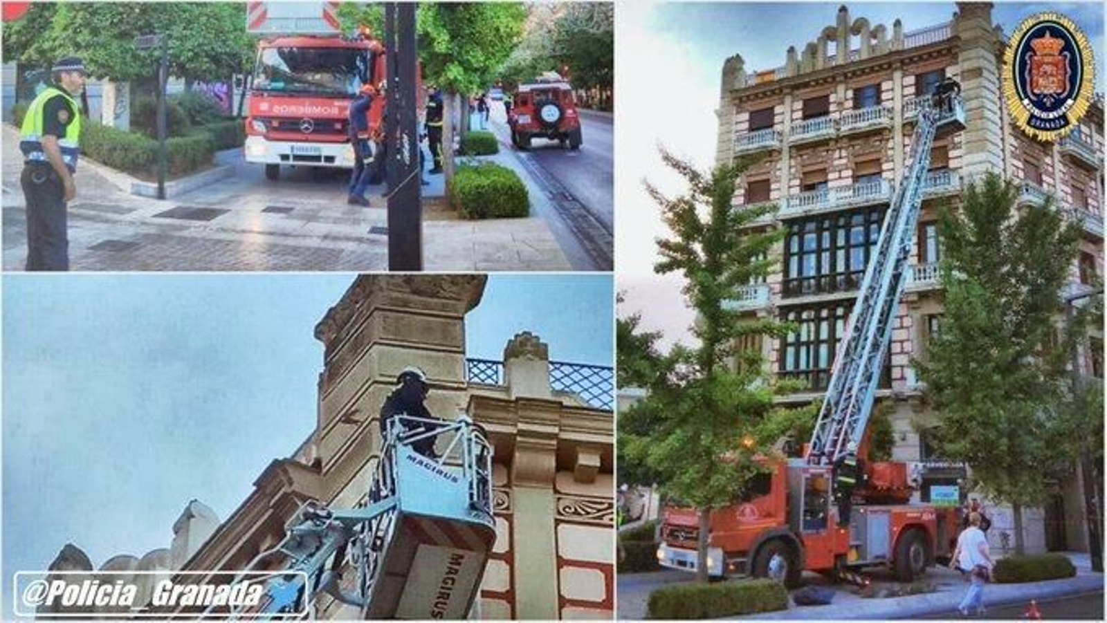 Imagen de la Policía Local sobre el desprendimiento del edificio del Americano.