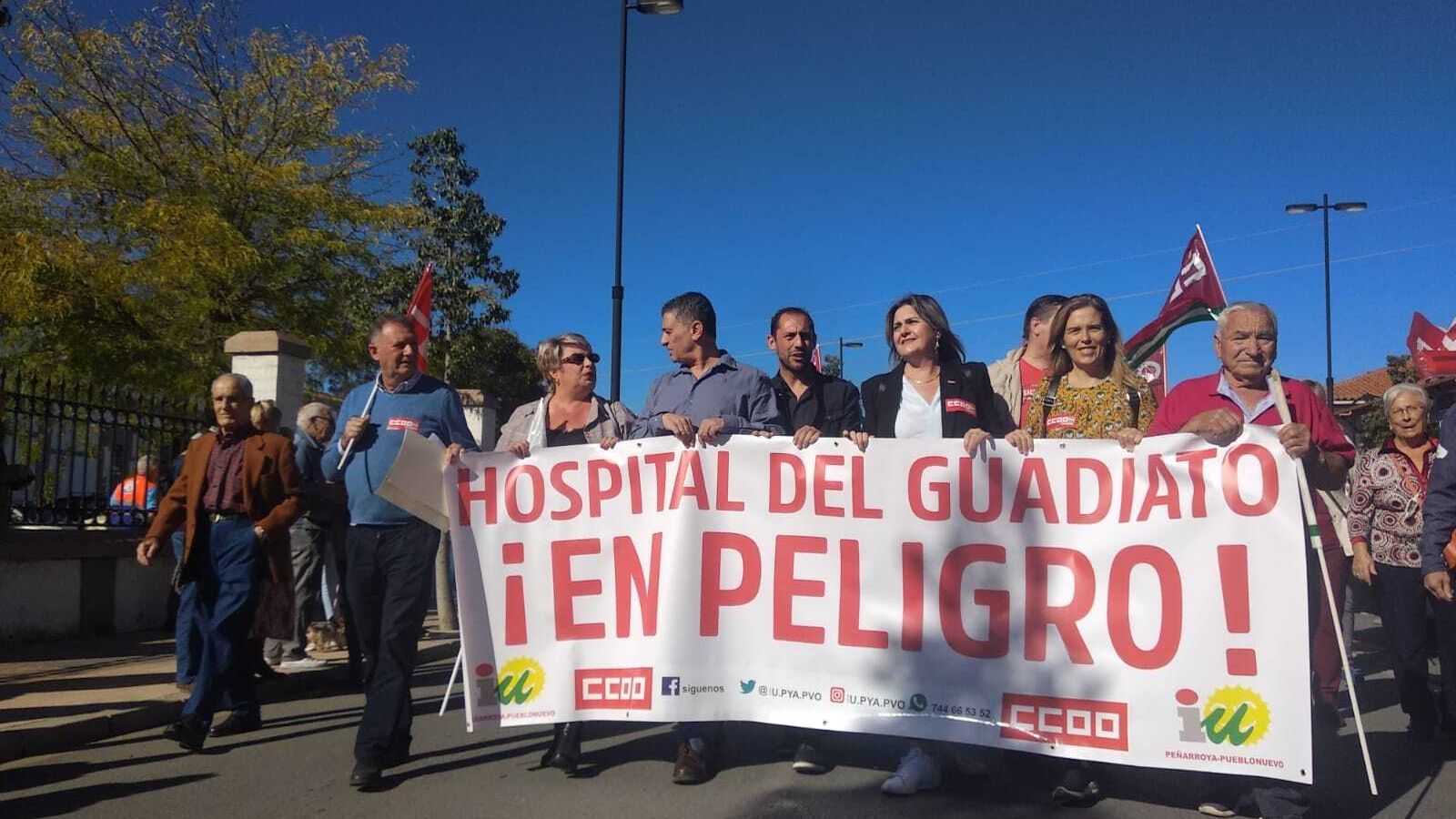 CCOO y representantes de IU encabezaron la manifestación.