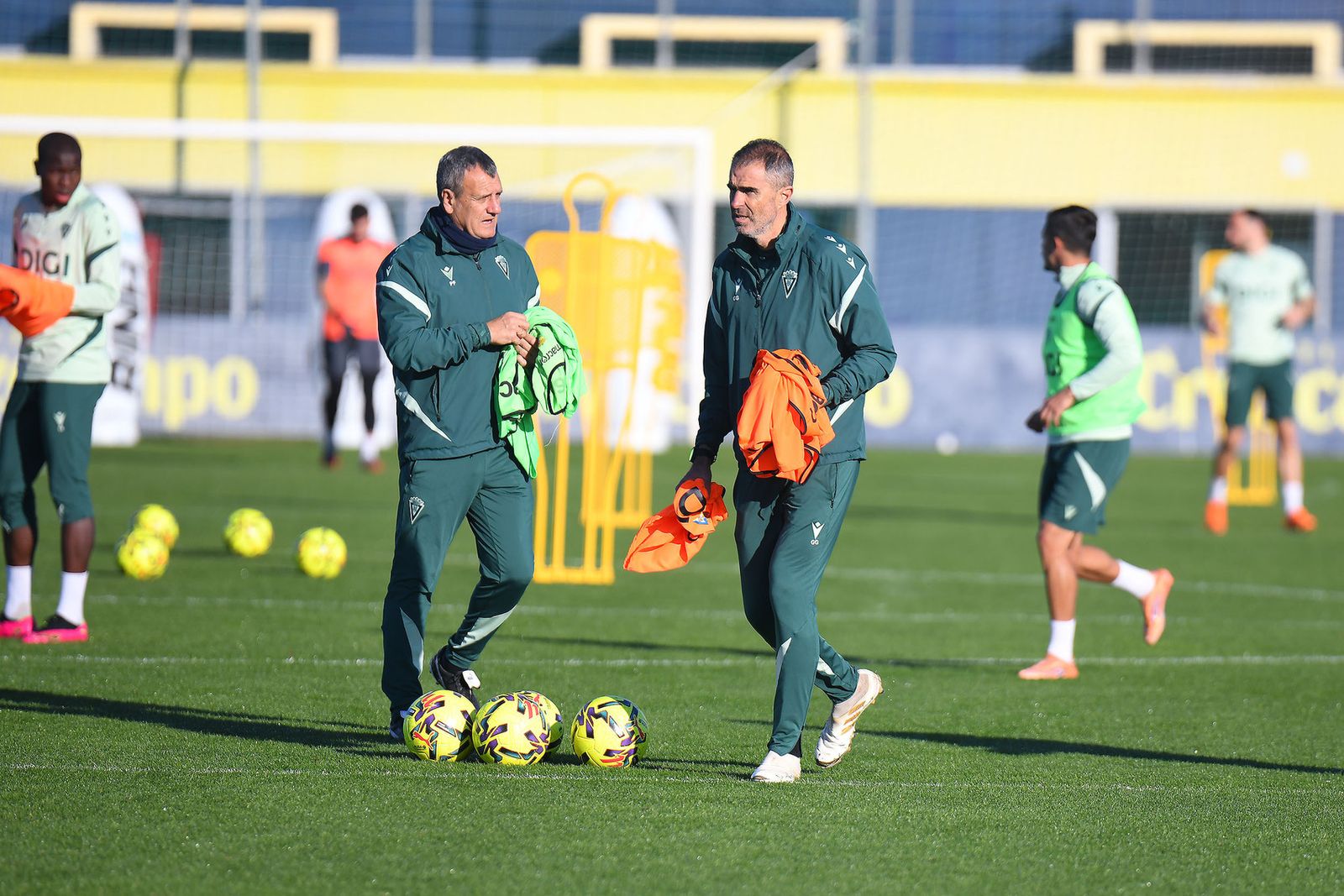 Patxi Ferreira y Gaixka Garitano en un entrenamiento.