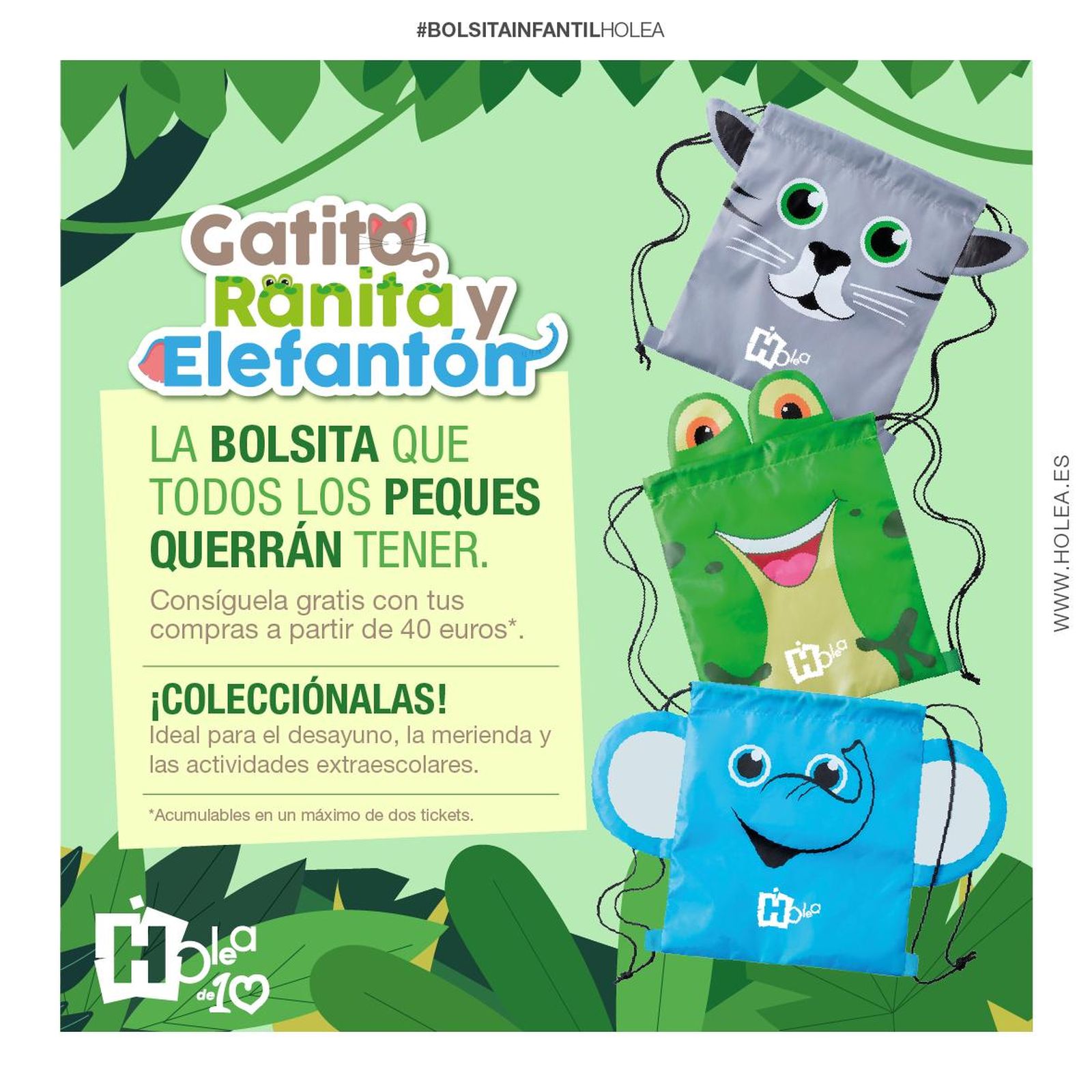 Bolsas de animales para los más pequeños.