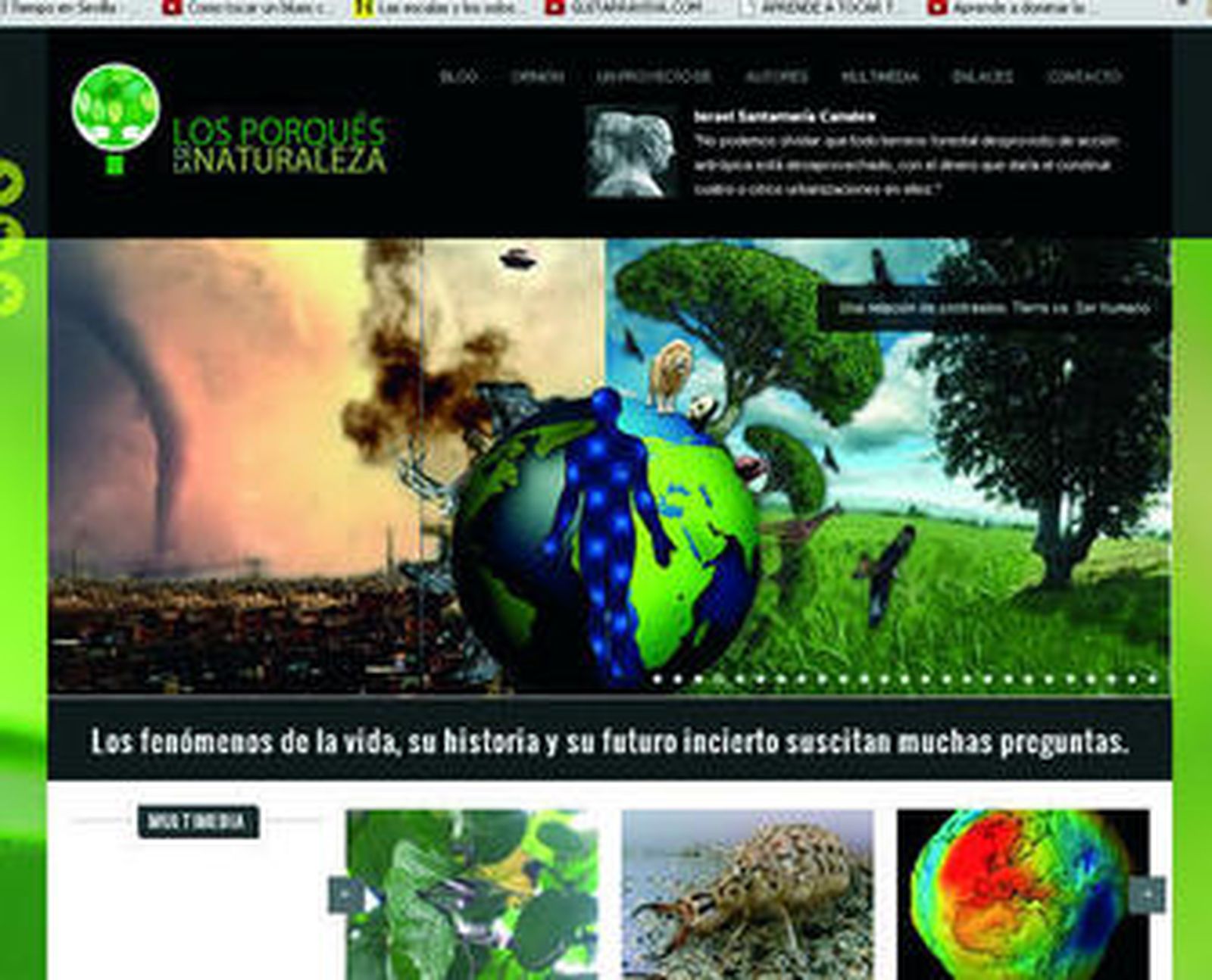 Portada de la web 'Los porqués de la Naturaleza'.