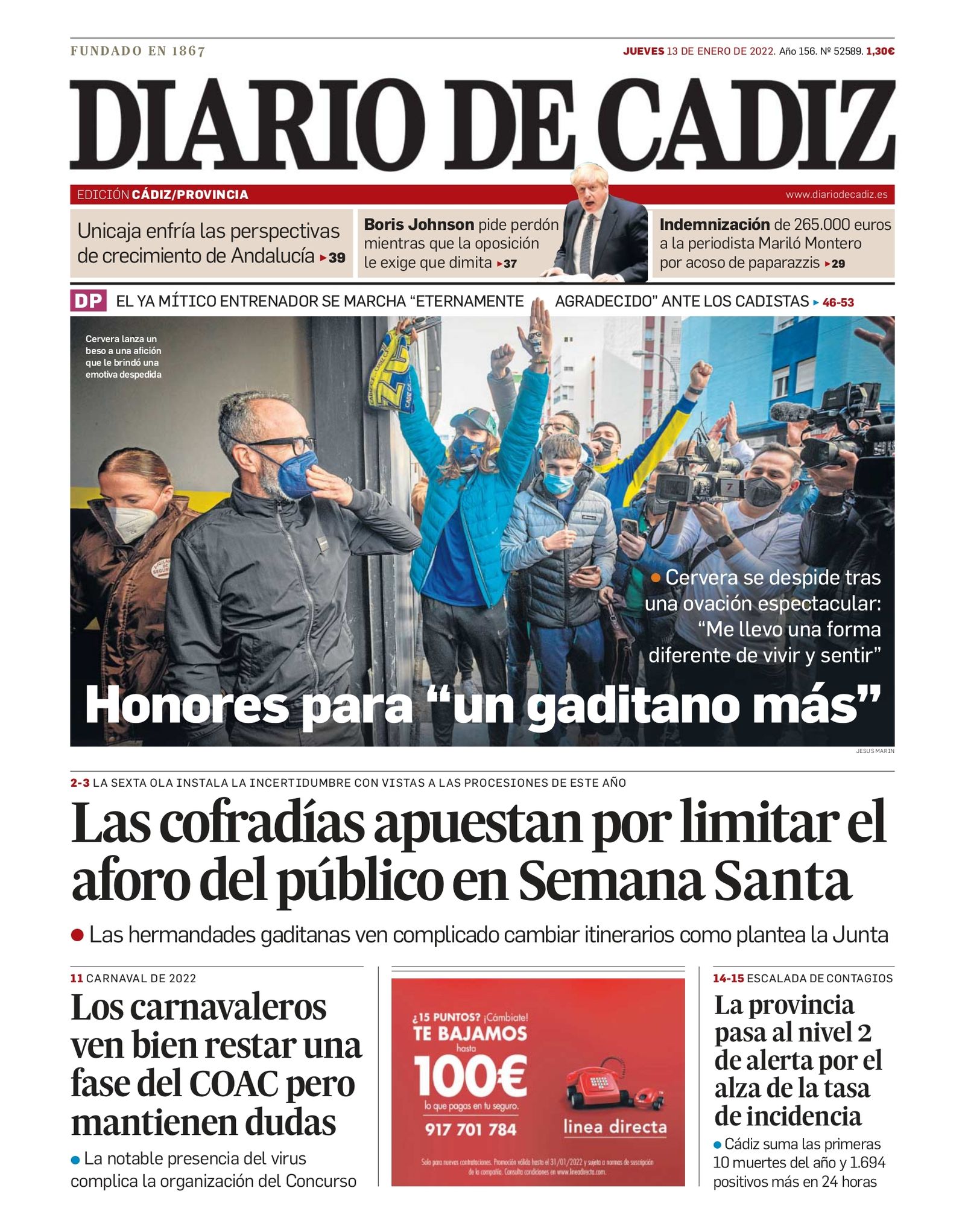 Las 22 portadas de Diario de Cádiz de 2022