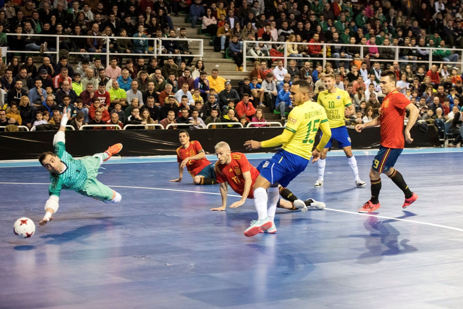 Imagen del España-Brasil disputado en Cáceres en febrero de 2019.