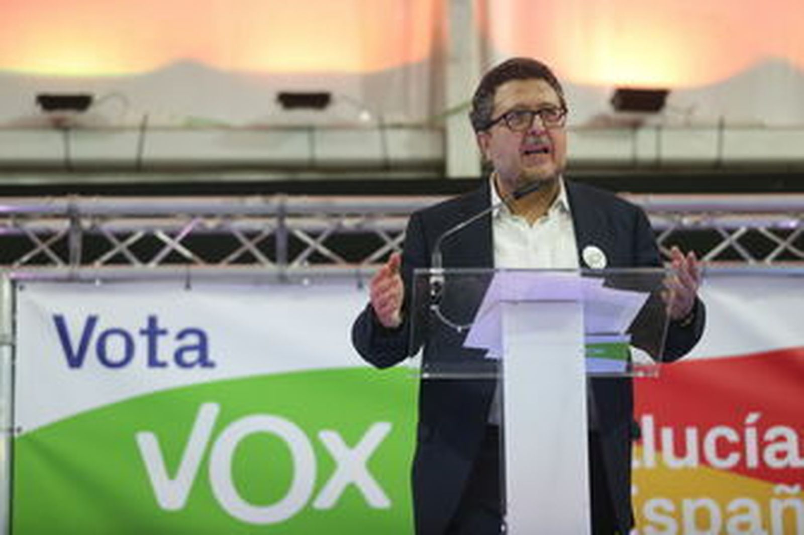 Serrano en un mitin de Vox en la campaña de las elecciones andaluzas