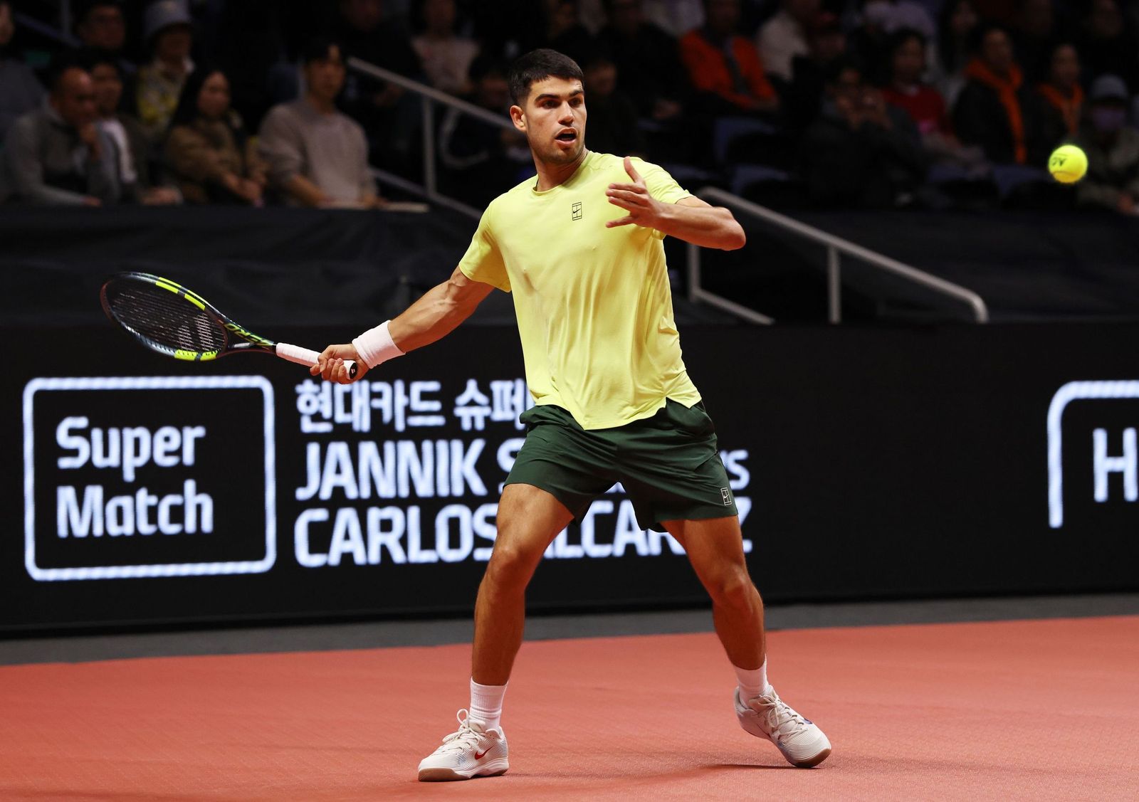 Las fotos de la exhibición entre Alcaraz y Sinner