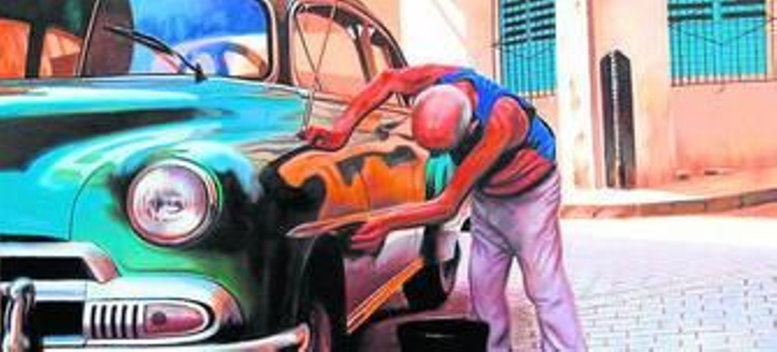 Una de las pinturas de Maraver que puede verse en la exposición.