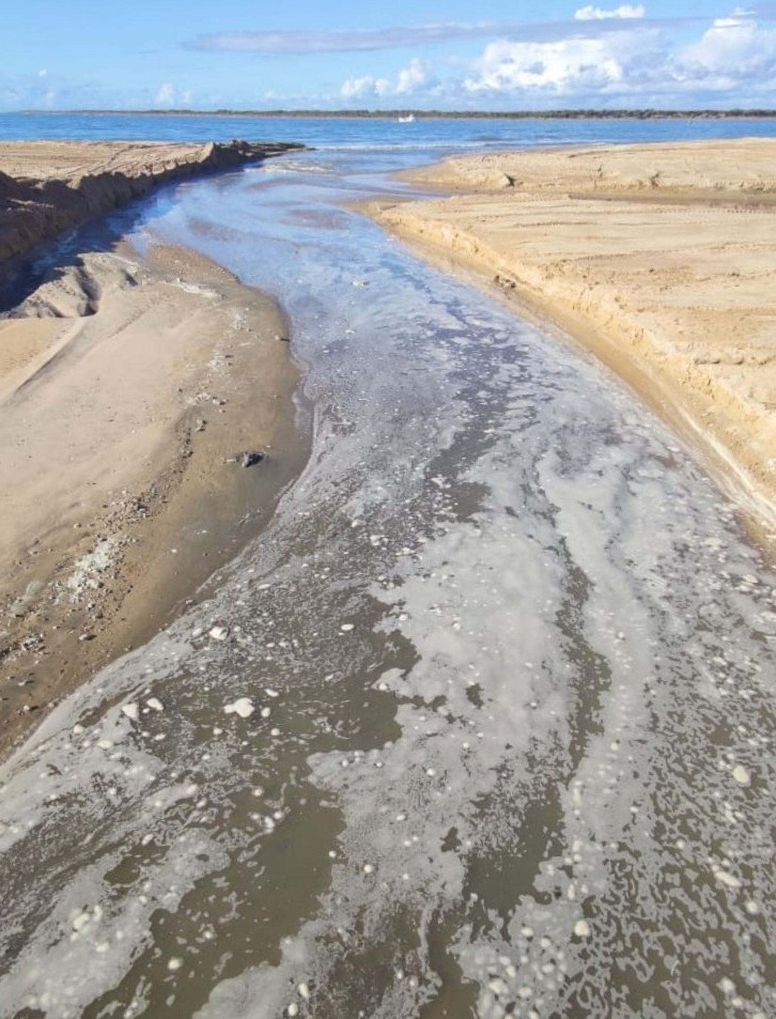 Aguas residuales llegando al río Guadalquivir.