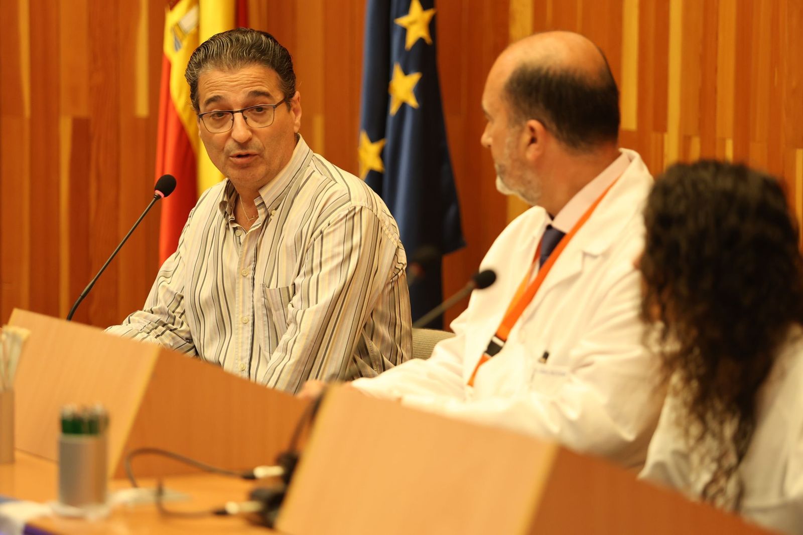 José Antonio Cabrera anima a la donación de órganos y tejidos en un acto celebrado este miércoles en el hospital Juan Ramón Jiménez.