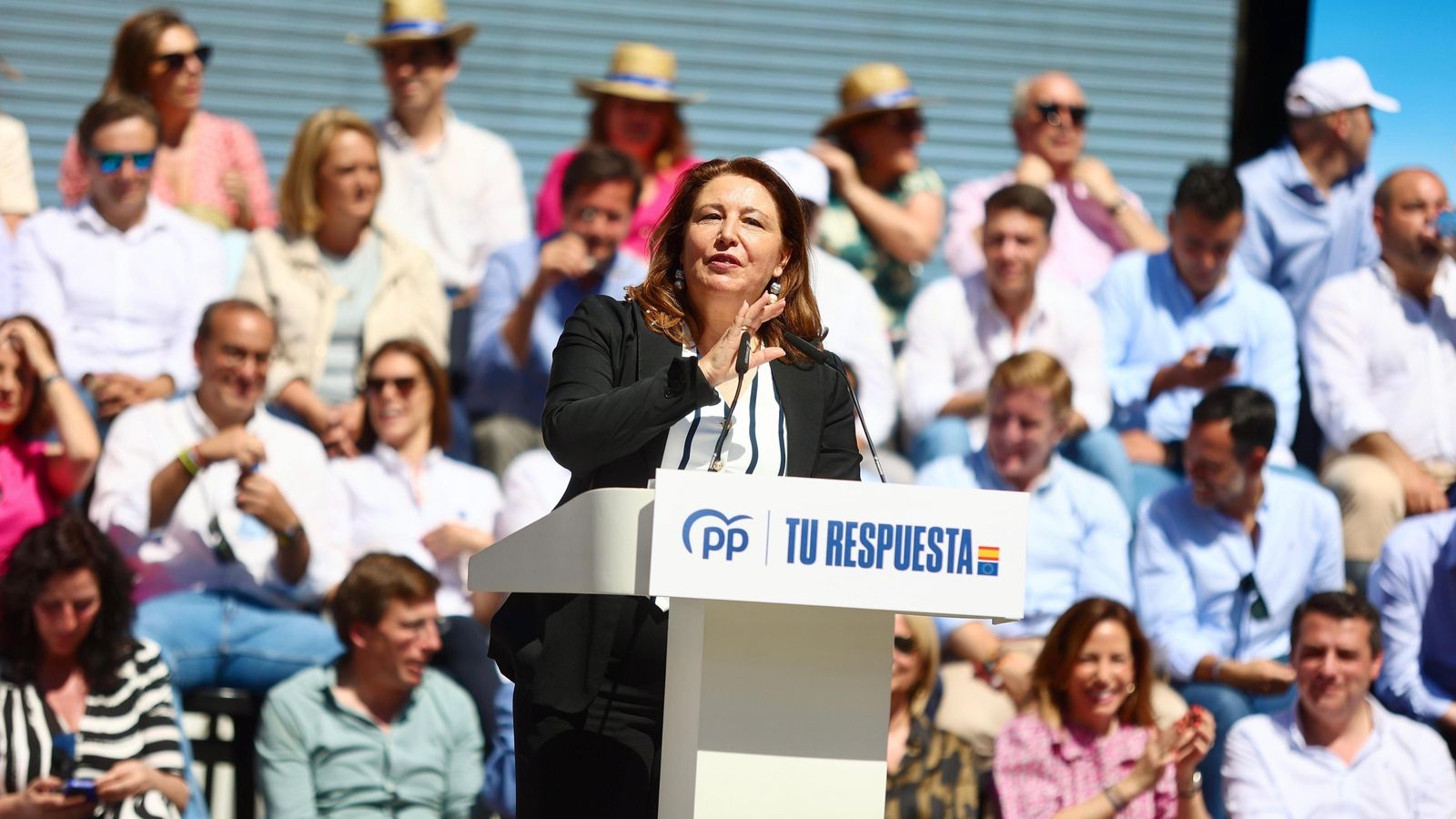 Carmen Crespo ha estado en el mitin del PP en Málaga. Carmen Crespo ha estado en el mitin del PP en Málaga.