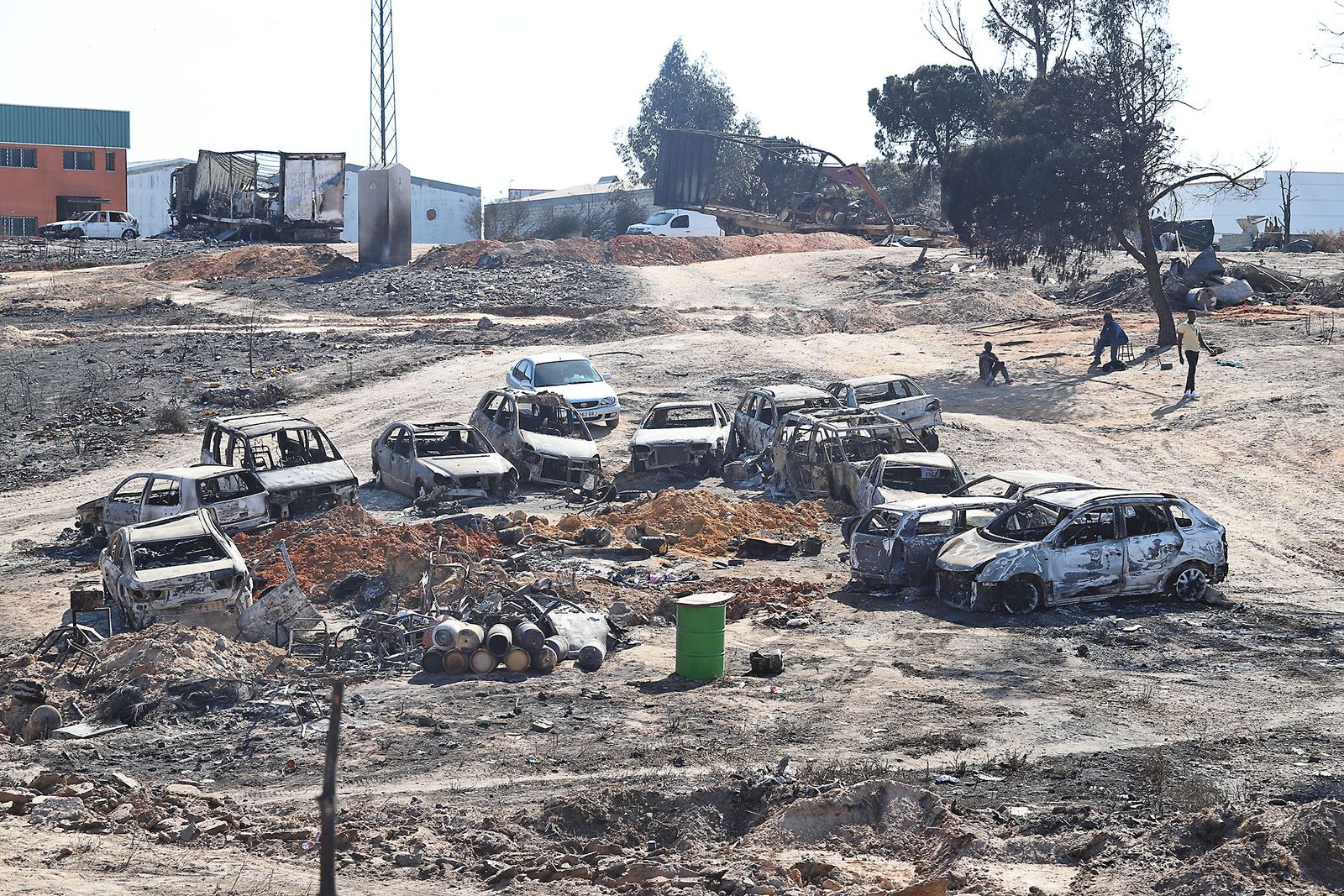 Así quedó el asentamiento de chabolas en Palos de la Frontera tras el incendio