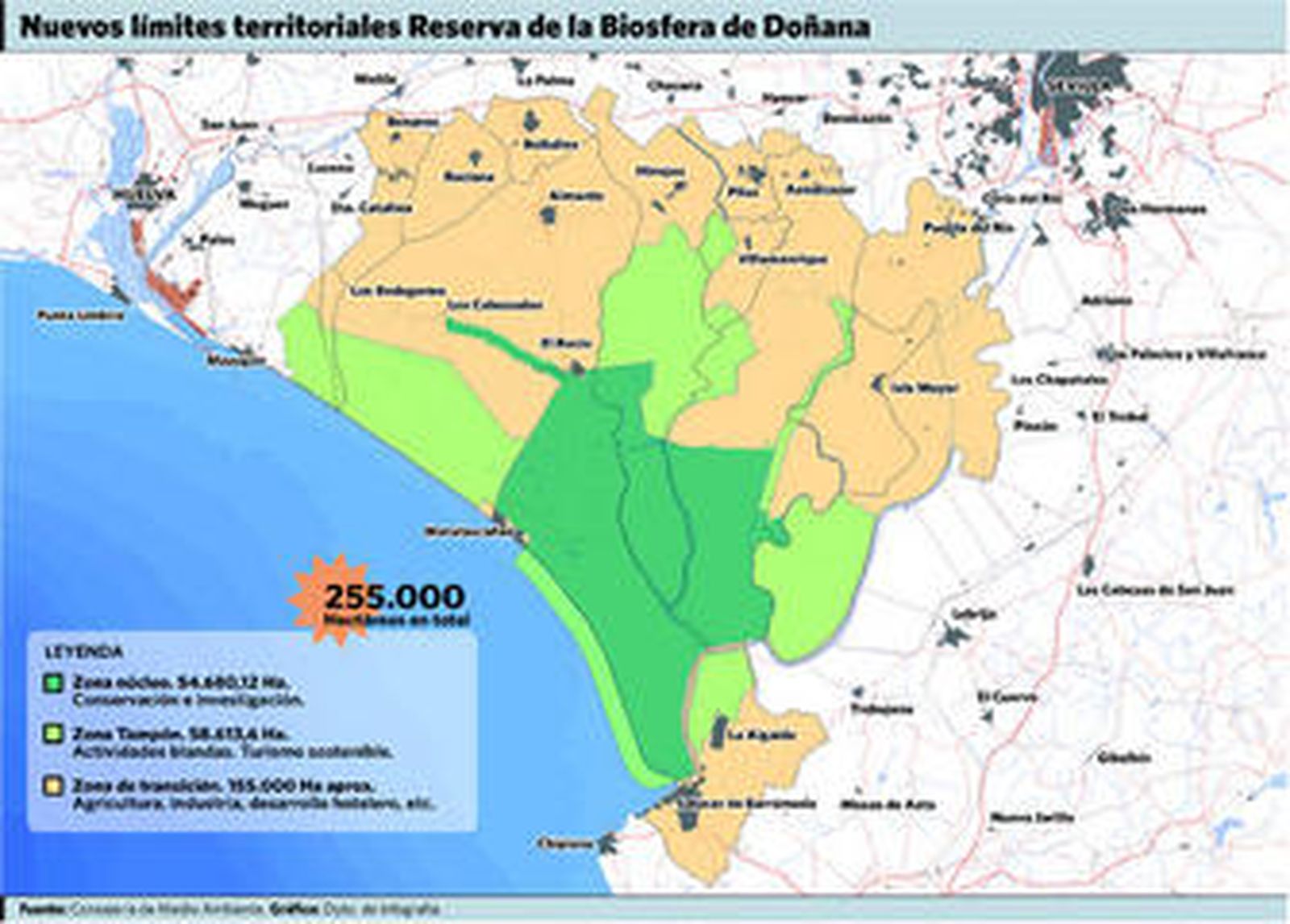 La Unesco lleva los límites de Doñana hasta las calles de once municipios