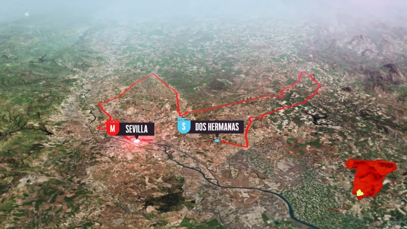 Recorrido y perfil de la etapa Dos Hermanas - Sevilla de la Vuelta España 2026