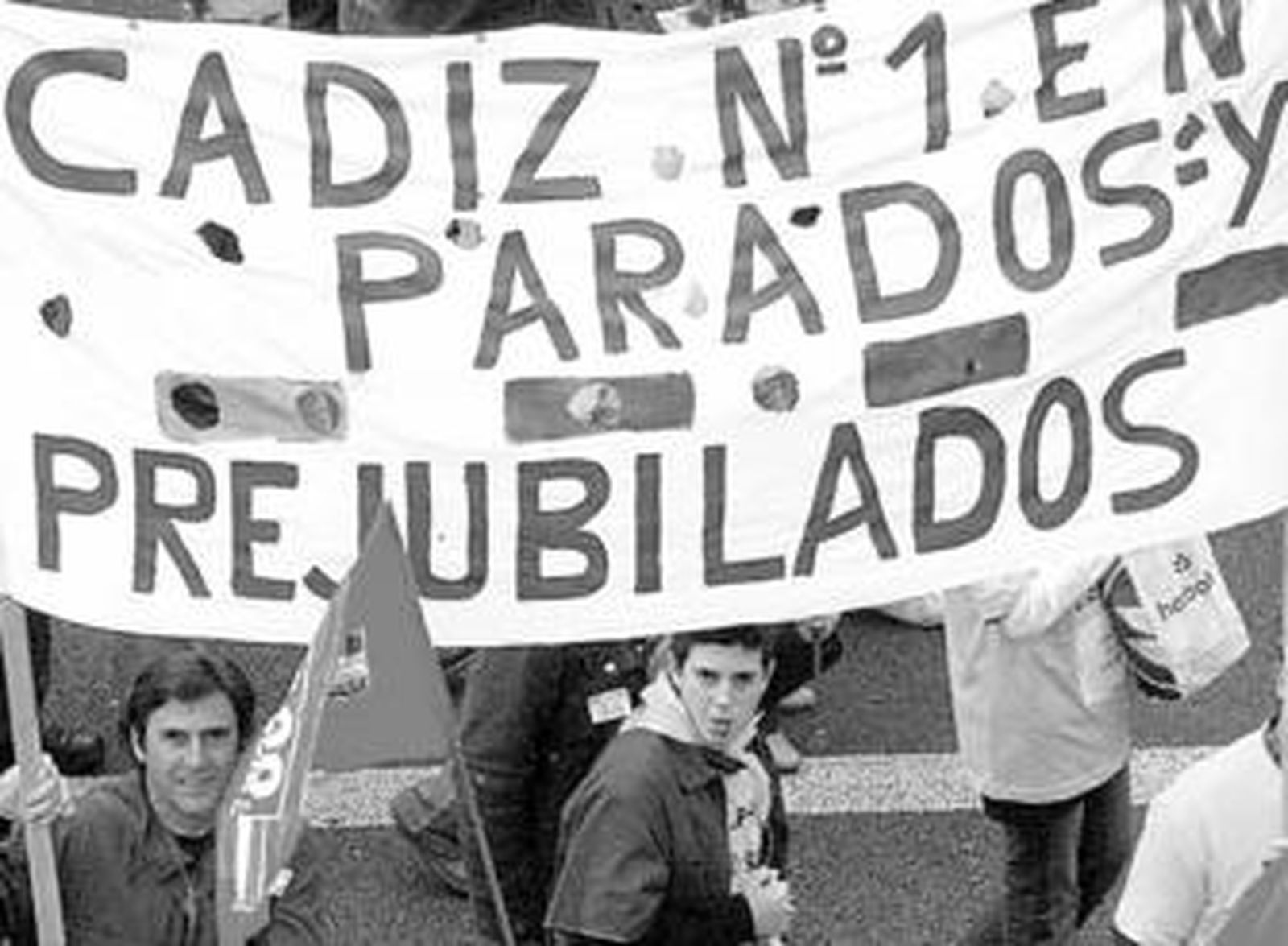 Pancarta que pudo verse en una protesta contra el cierre de Delphi.