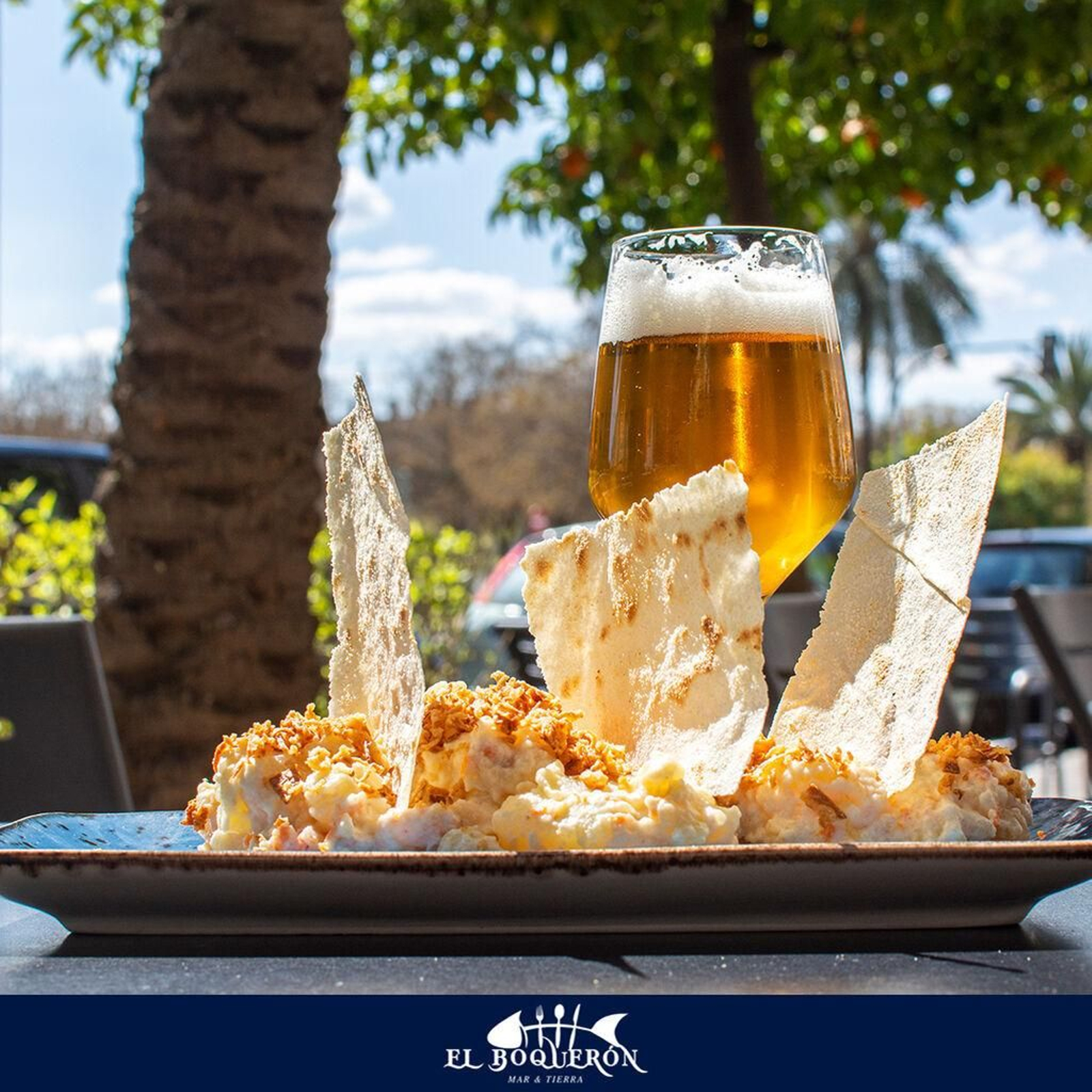 Ensaladilla de AOVE con langostino salvaje, mahonesa de hondashi y gim jaban