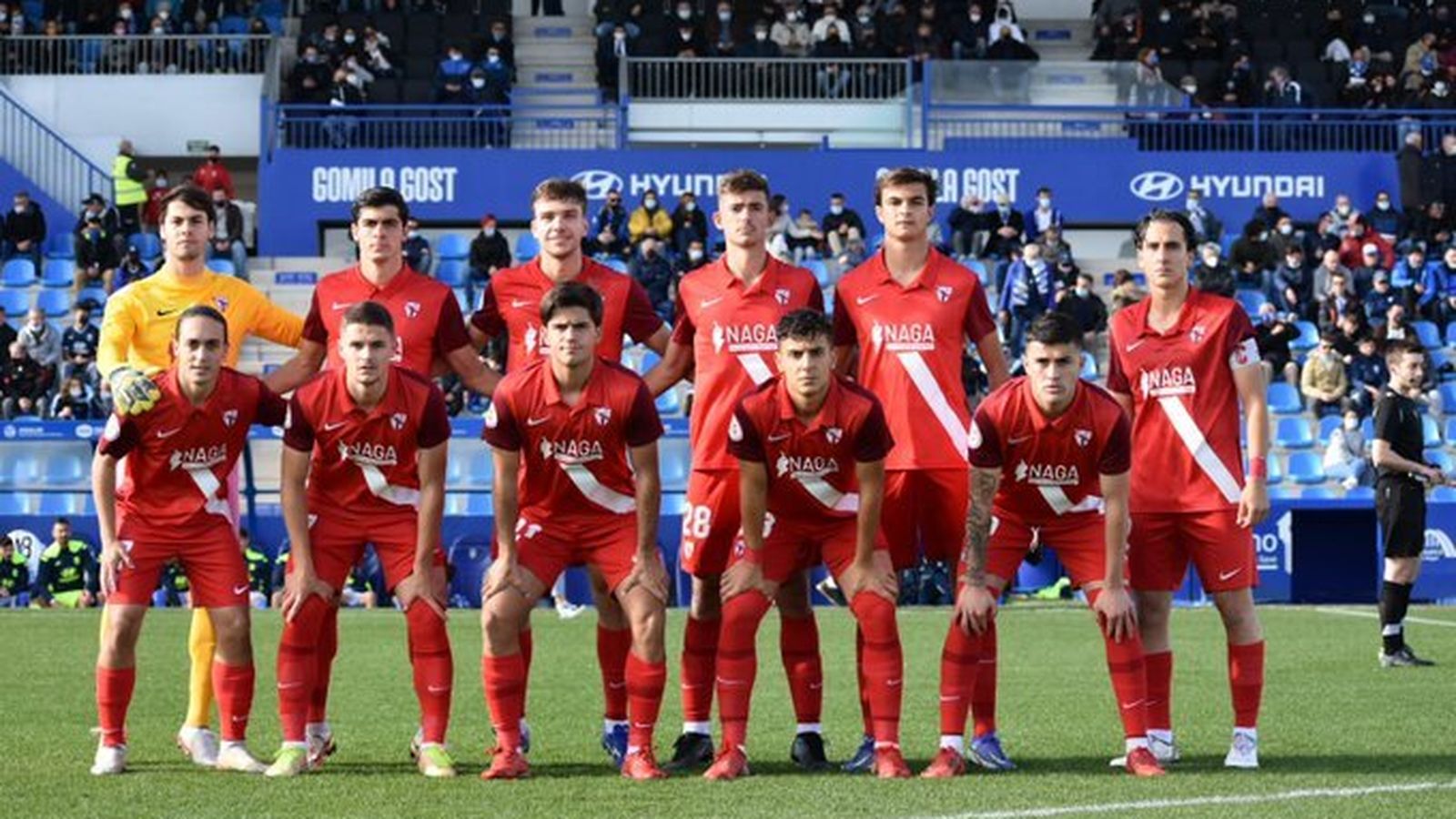 La formación inicial del Sevilla Atlético frente al Atlético Baleares.