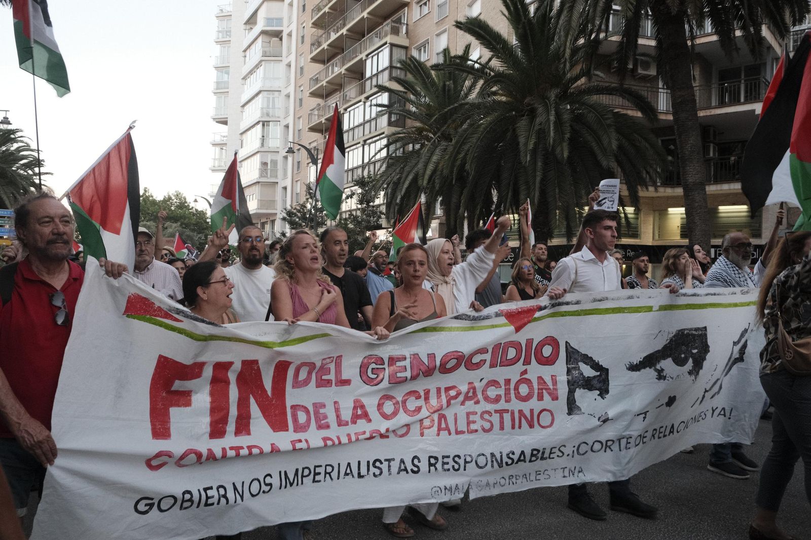 La manifestación por Gaza en Málaga, en fotos