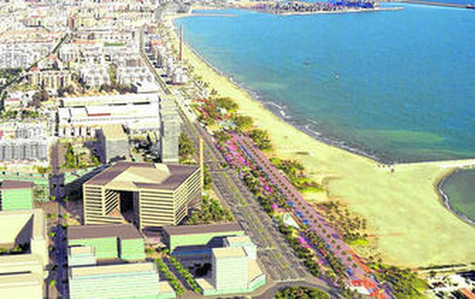 Infografía del proyecto previsto en los suelos de la antigua central térmica de Málaga.