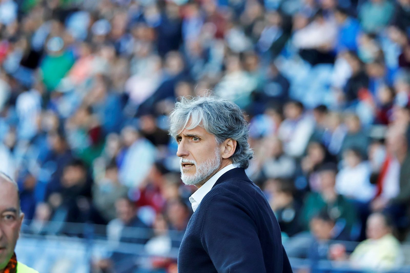 Pablo Alfaro, durante el Recre-Real Murcia de la primera vuelta.