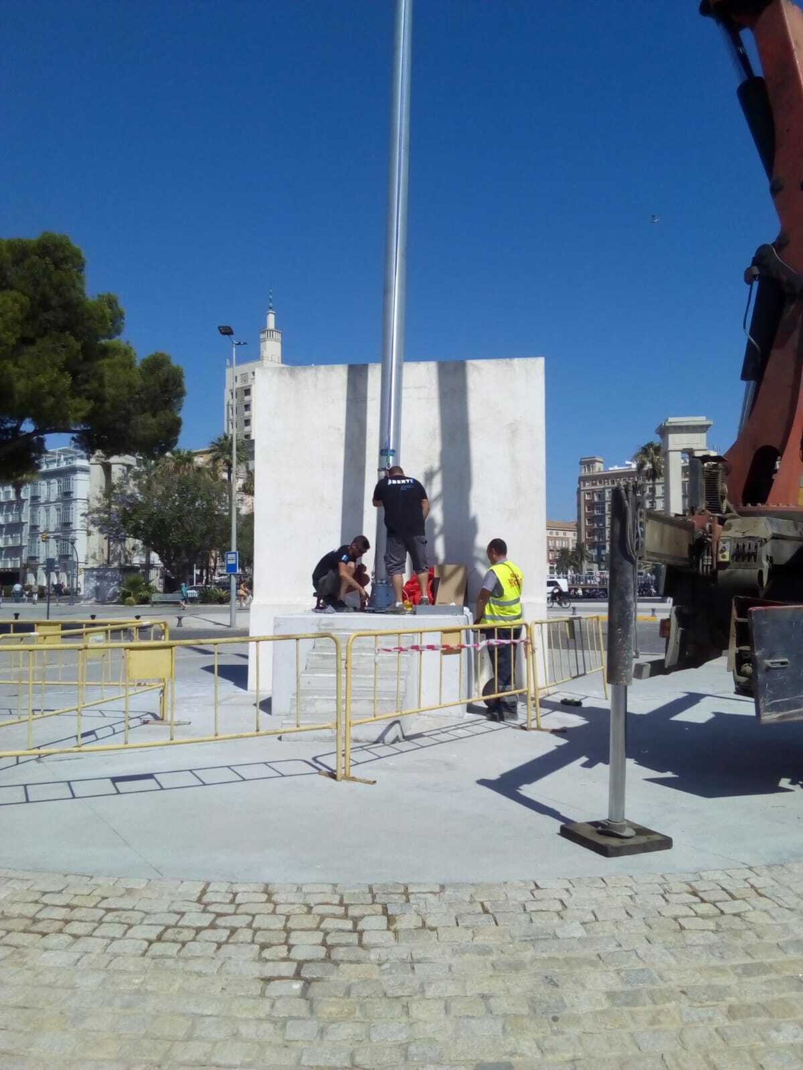 Operarios durante los trabajos