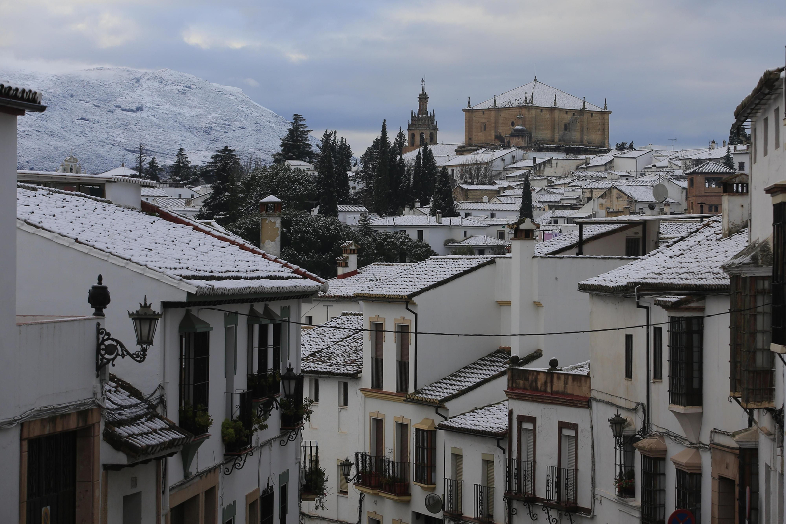 Nieve sobre los tejados de Ronda.