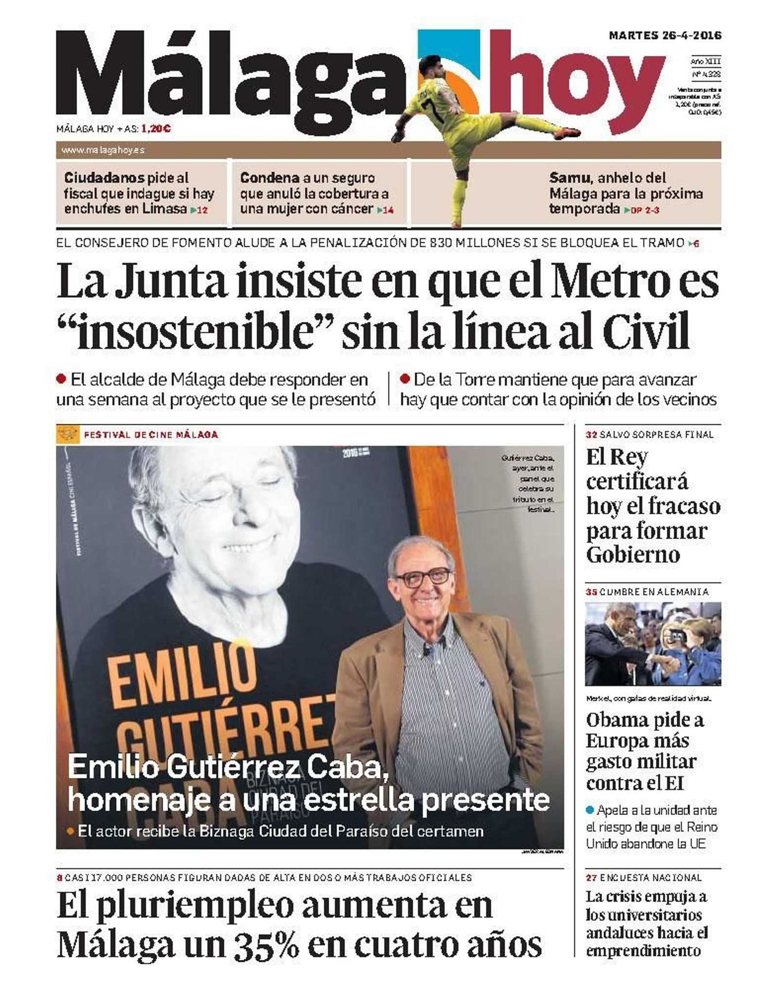 Mensaje repetido. Fomento sigue advirtiendo de las consecuencias económicas de no terminar la red del ferrocarril urbano conforme a lo pactado.