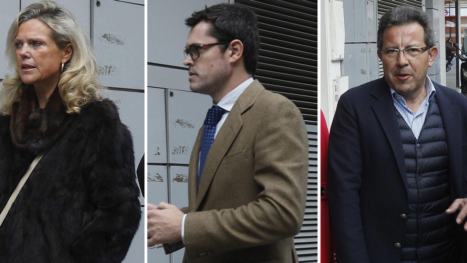 Mercedes Vázquez, Pablo Martínez y Alberto Díaz, a su llegada al restaurante