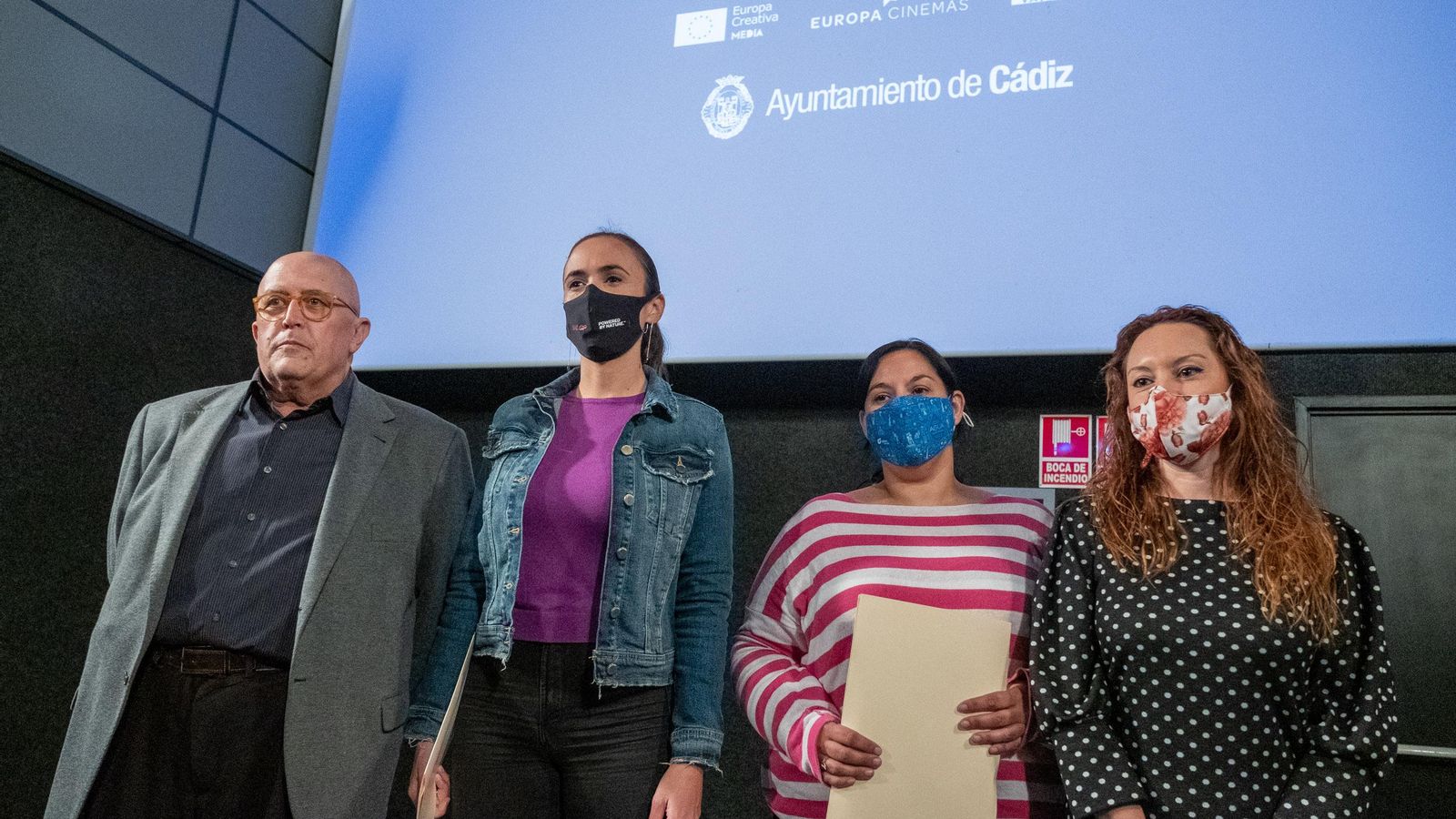Rogelio Delgado, Lola Cazalilla, Ana Fernández y Lorena Garrón, en la presentación de Proyecto Viridiana.