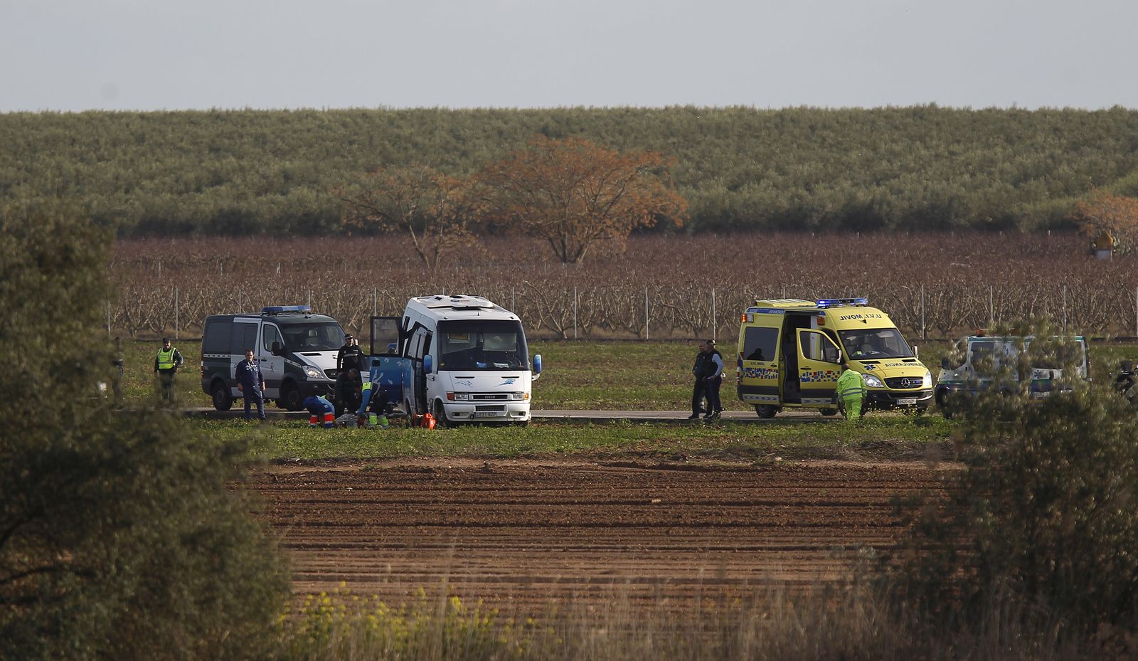 El accidente del autobús escolar, en imágenes