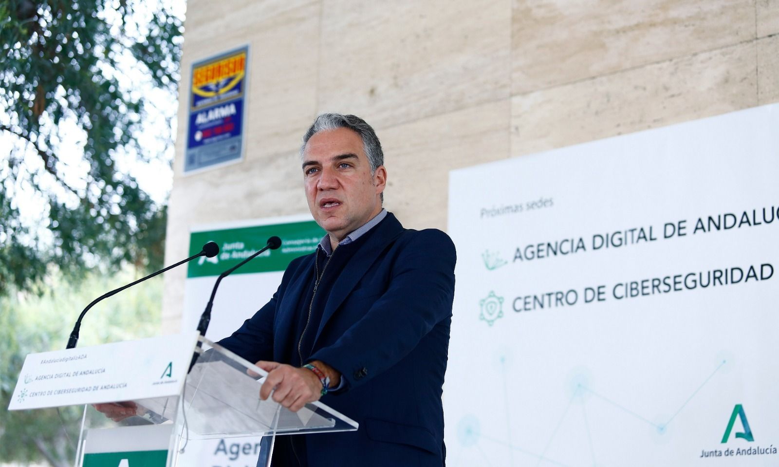 Elías Bendodo en la presentación del centro de ciberseguridad el pasado mes de febrero.