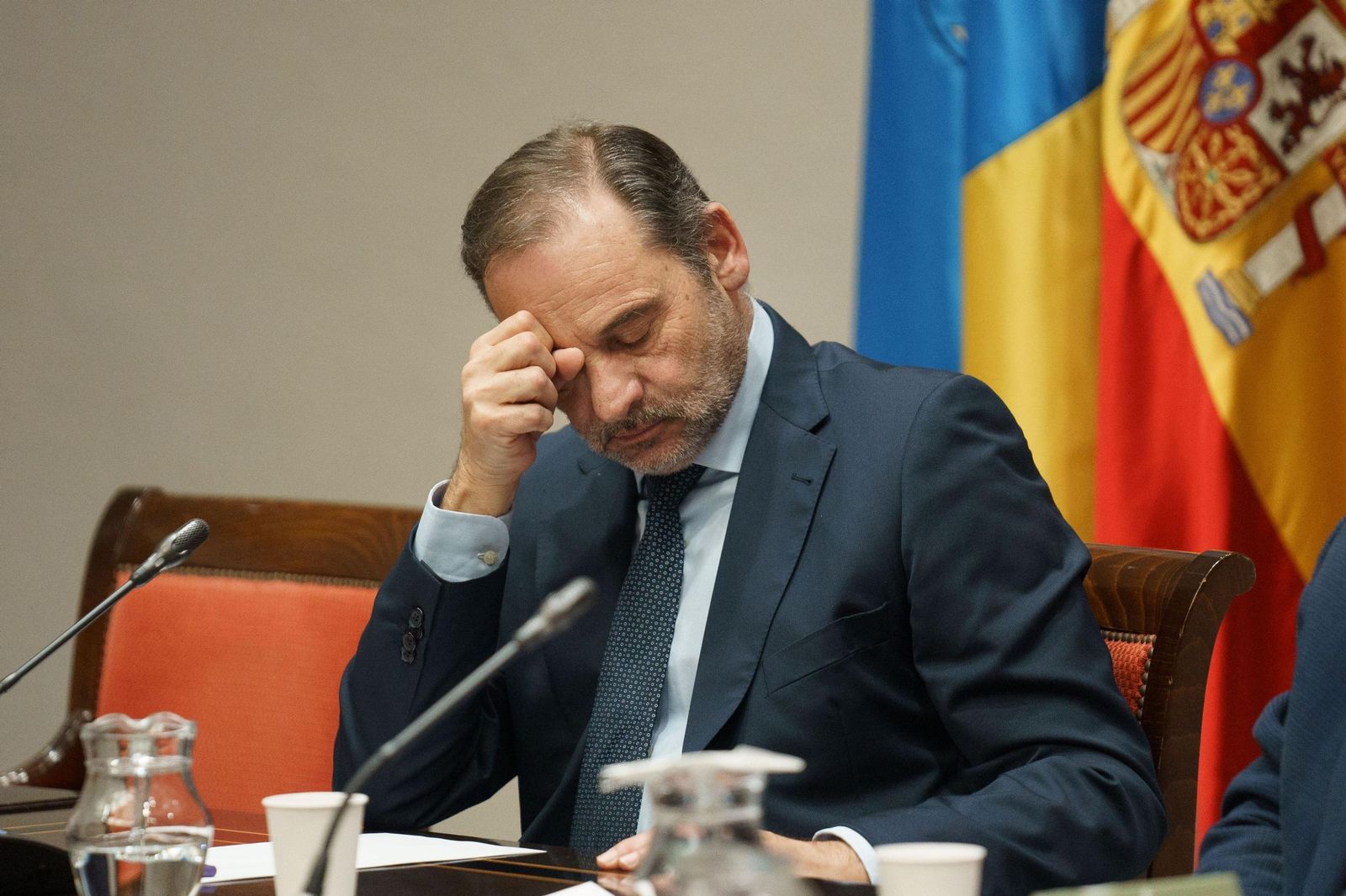 El ex ministro José Luis Ábalos, en la comisión del Parlamento de Canarias por la compra de mascarillas.