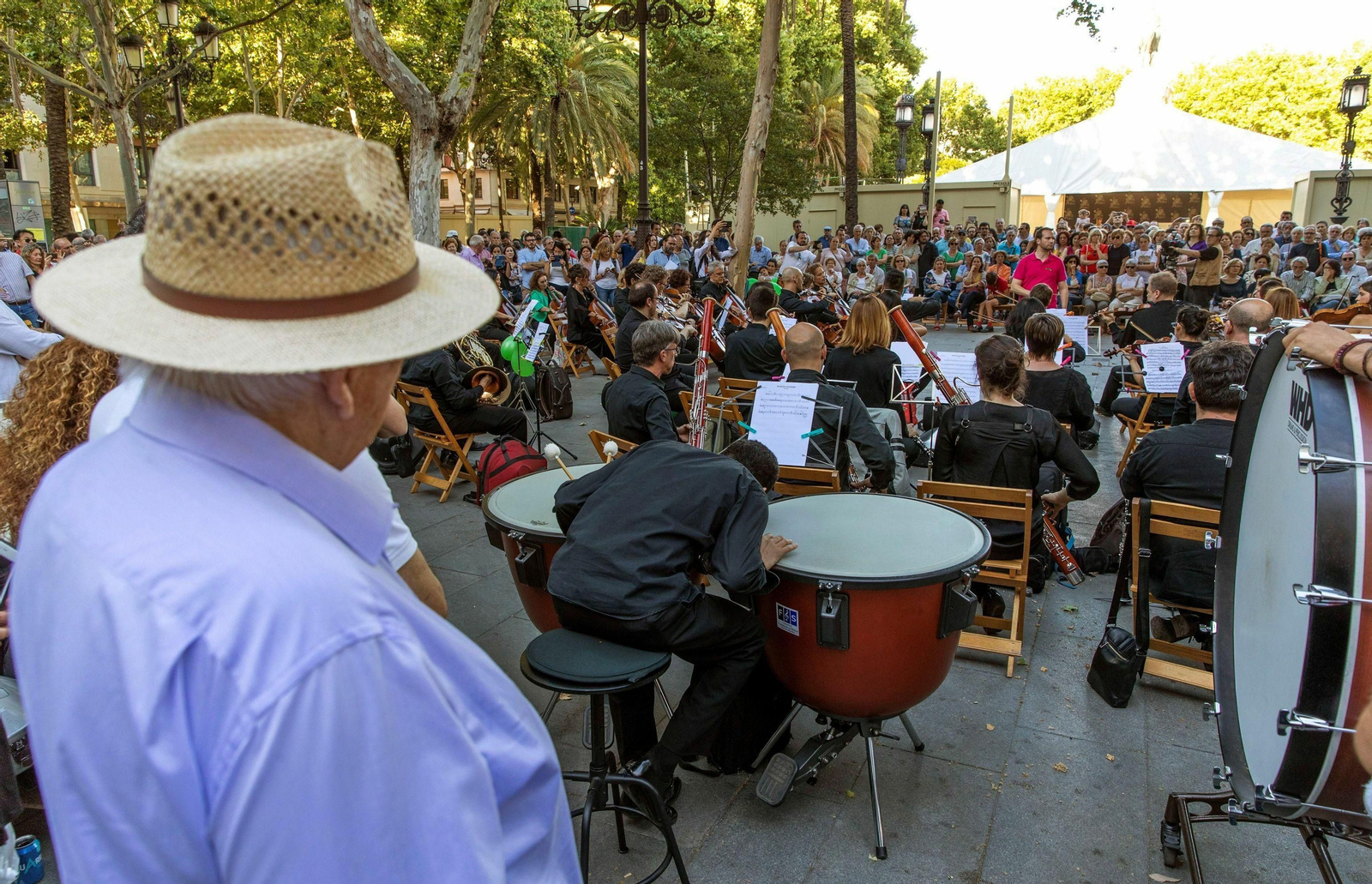 Concierto de protesta de la ROSS en la Plaza Nueva el pasado mes de mayo.