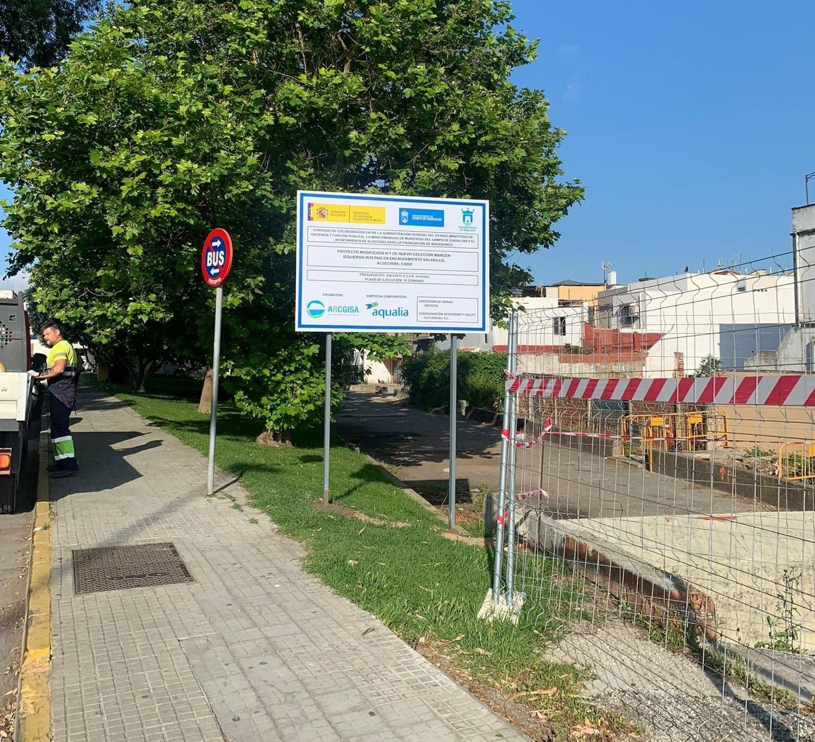 Anuncio de obras de encauzamiento de Saladillo.