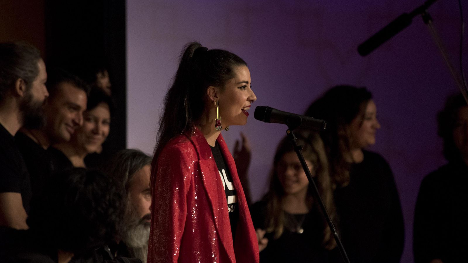 Carmencita Calavera durante su actuación.