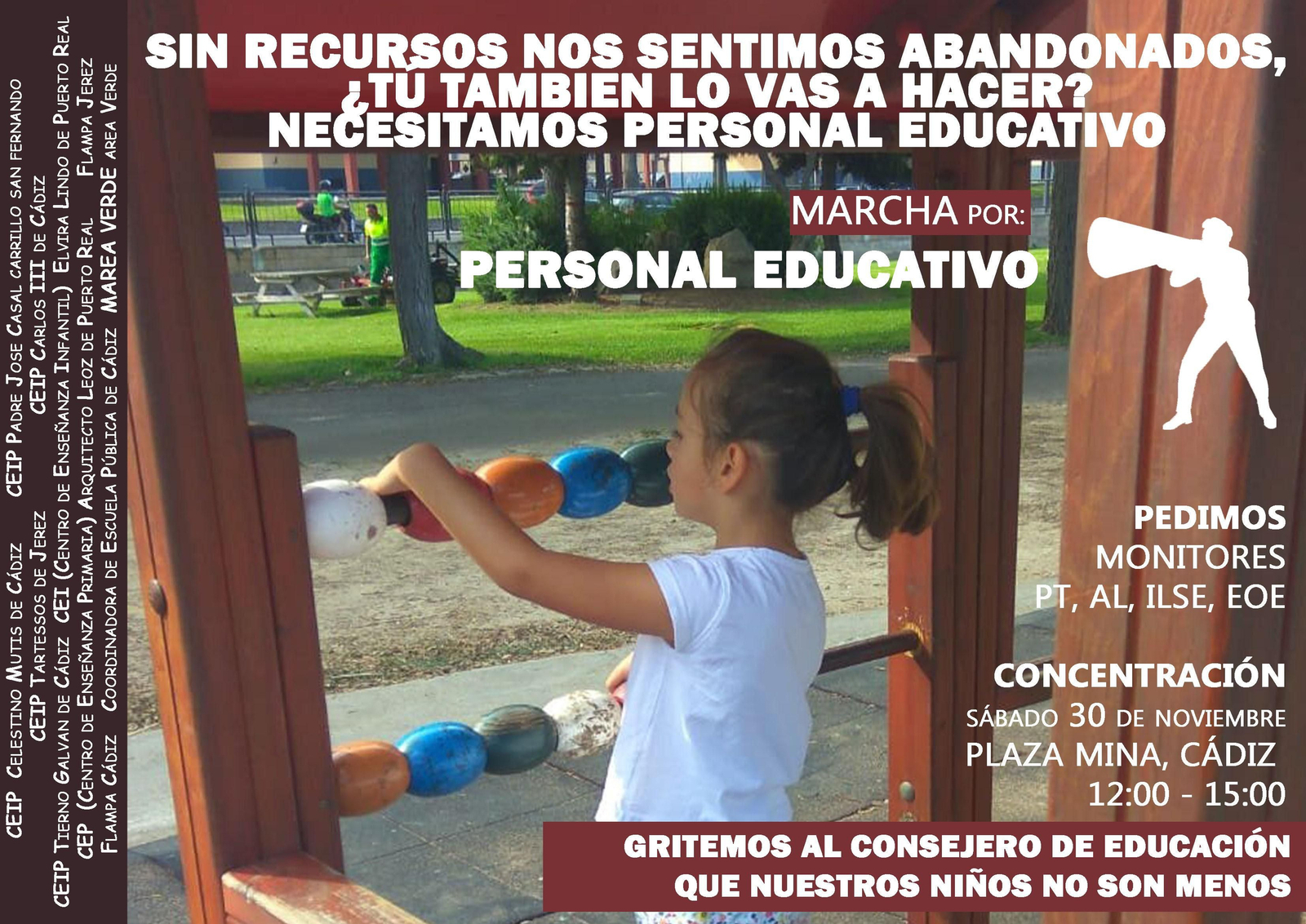 Cartel de la marcha convocada por varios centros de la provincia.