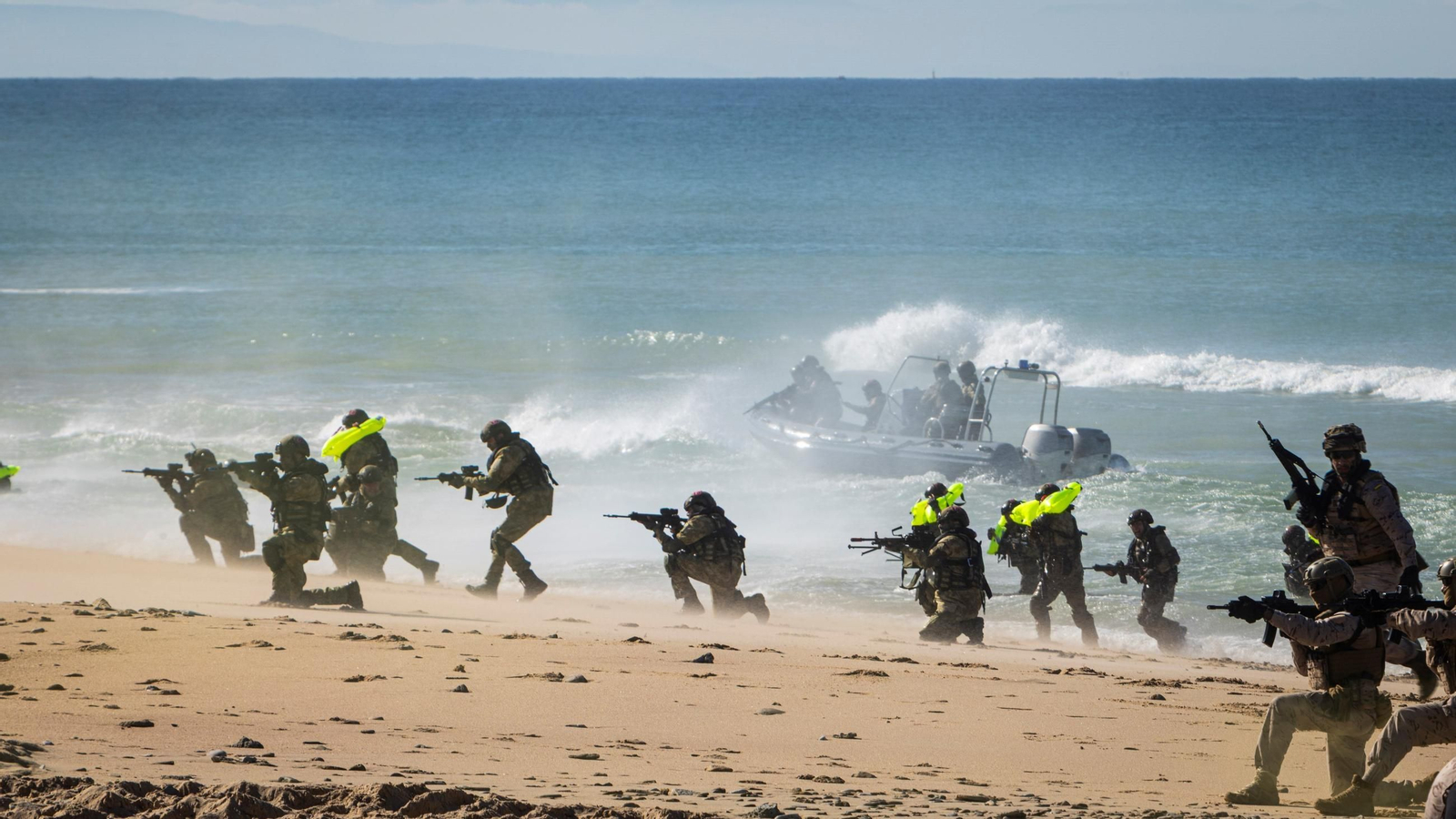 Maniobras en El Retín de la Armada y de la OTAN el pasado marzo