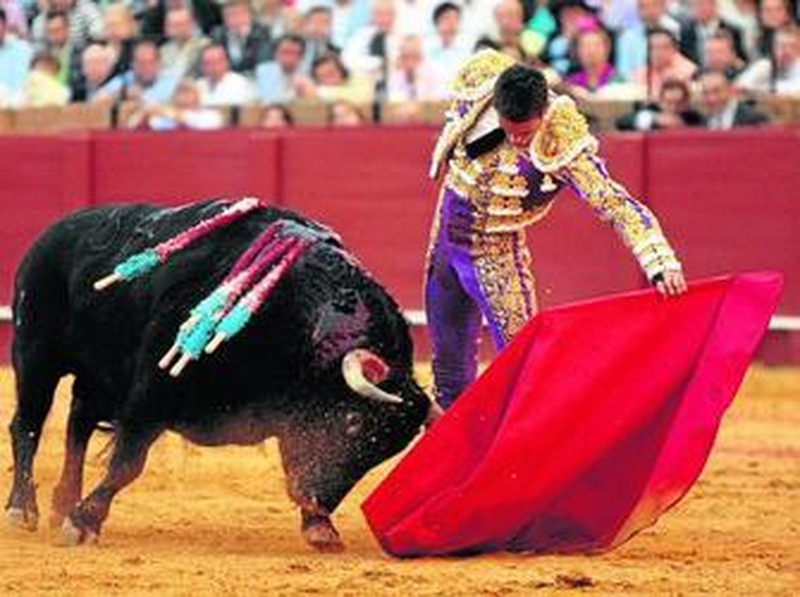 José María Manzanares, en un natural al quinto toro de Jandilla, 'Fragata', al que cortó la única oreja del festejo.