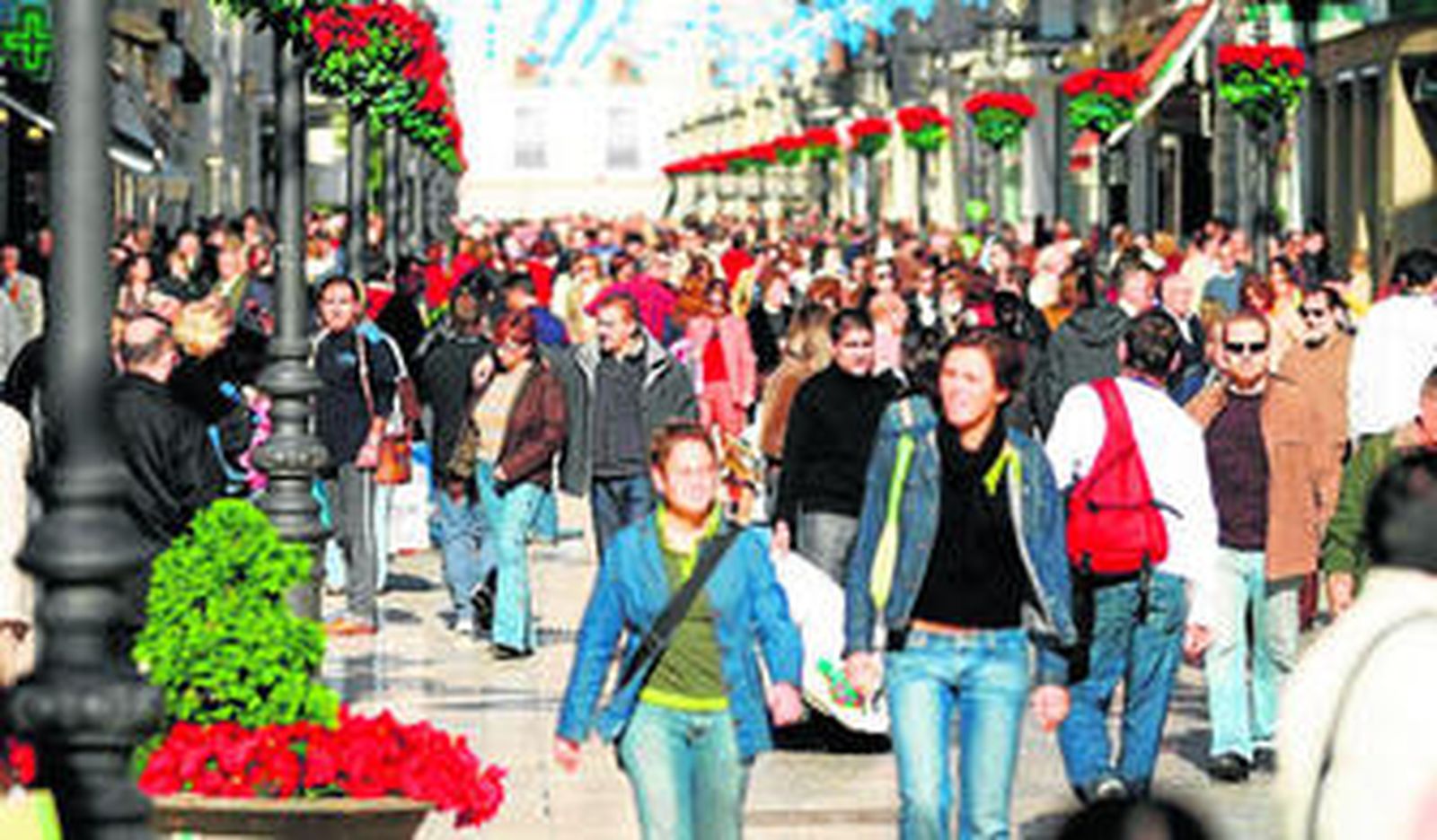 La calle Marqués de Larios, de Málaga, en pleno apogeo.