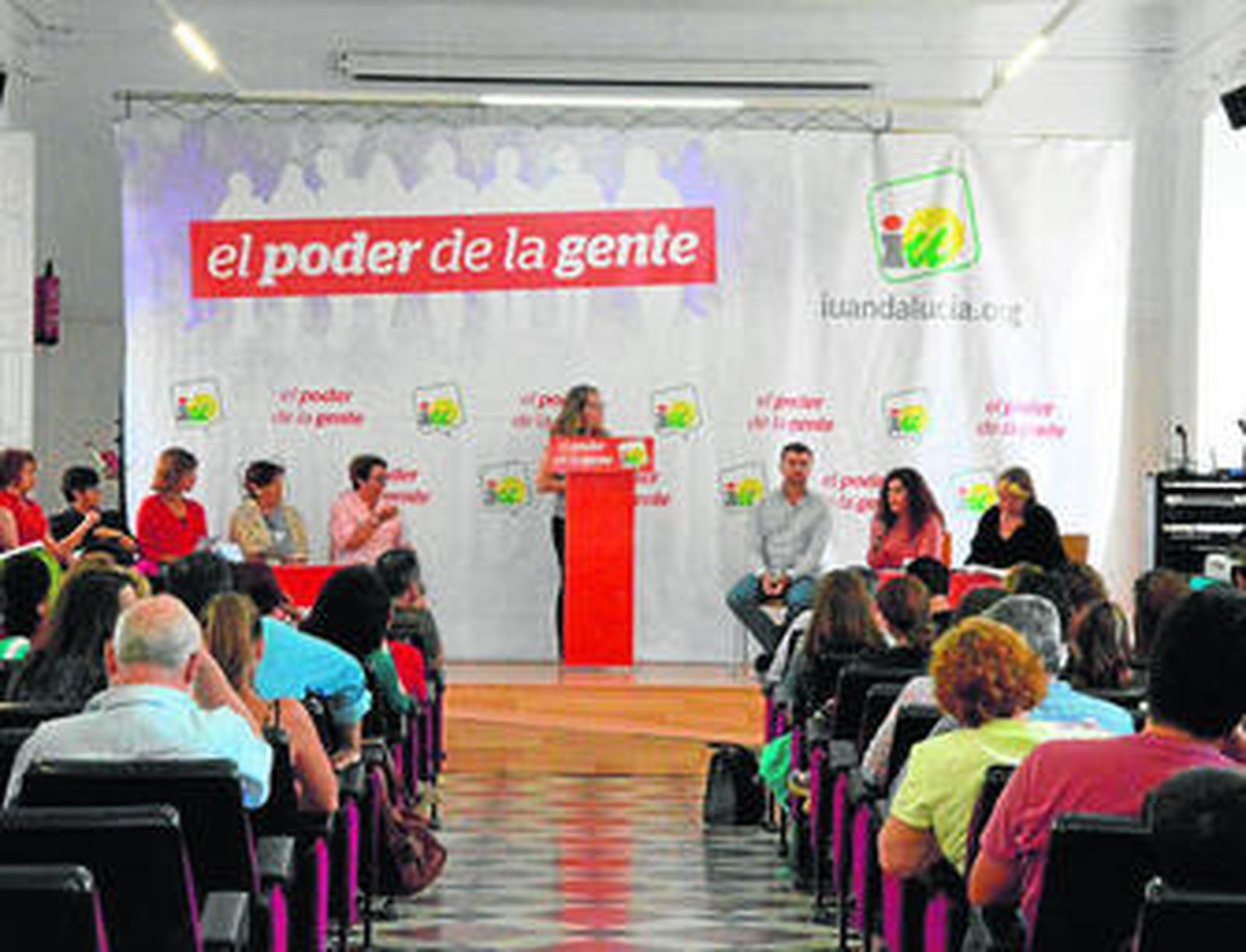 Un momento del acto celebrado ayer por IU en Málaga.