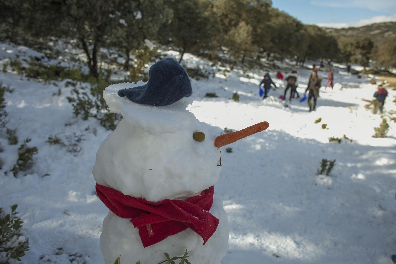 Un muñeco de nieve en la sierra de Ronda.