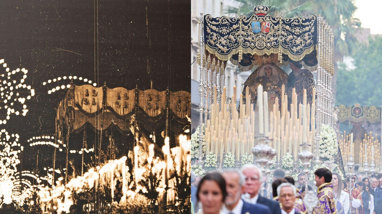 Procesión Magna Mariana de 1954 y la de 2025.