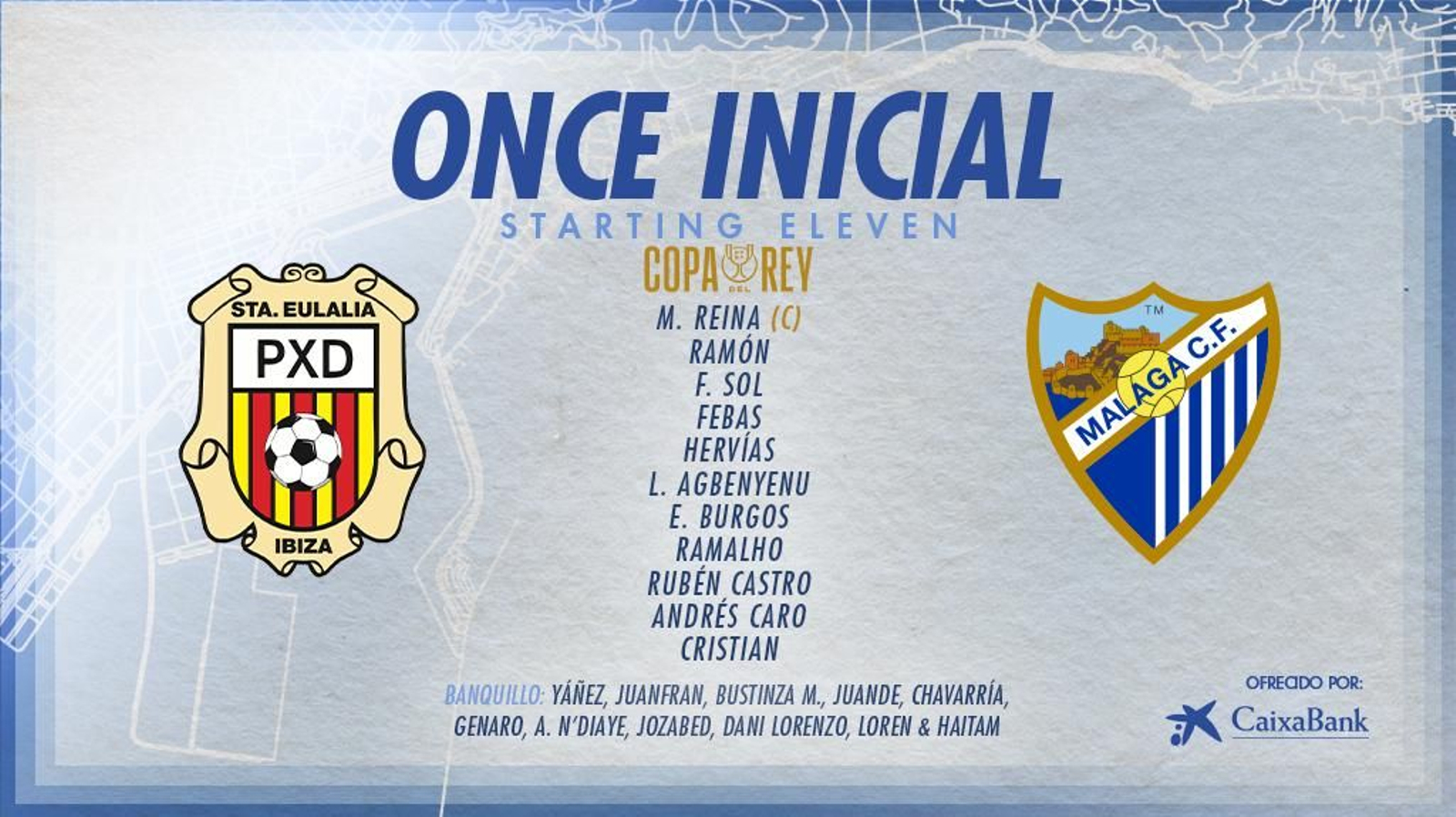 Alineaciones confirmadas del Peña Deportiva - Málaga CF