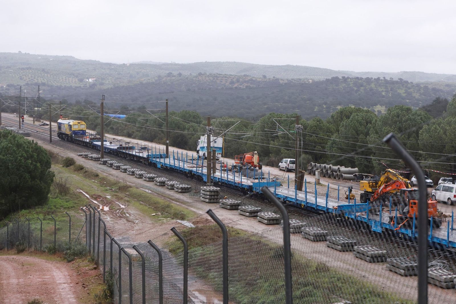 Estado de la vía del tren de Adamuz con los trabajos de reparación.