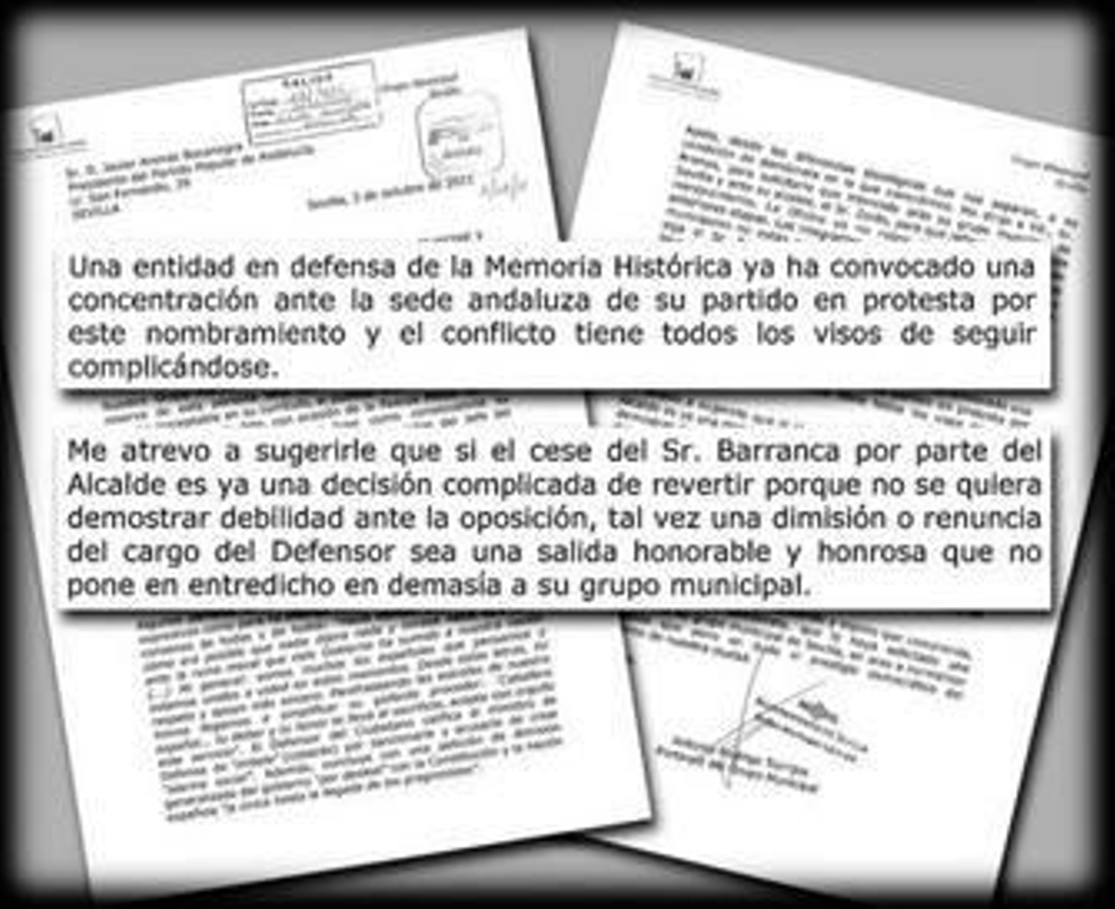 Extractos de la carta que ayer envió Torrijos a Arenas.